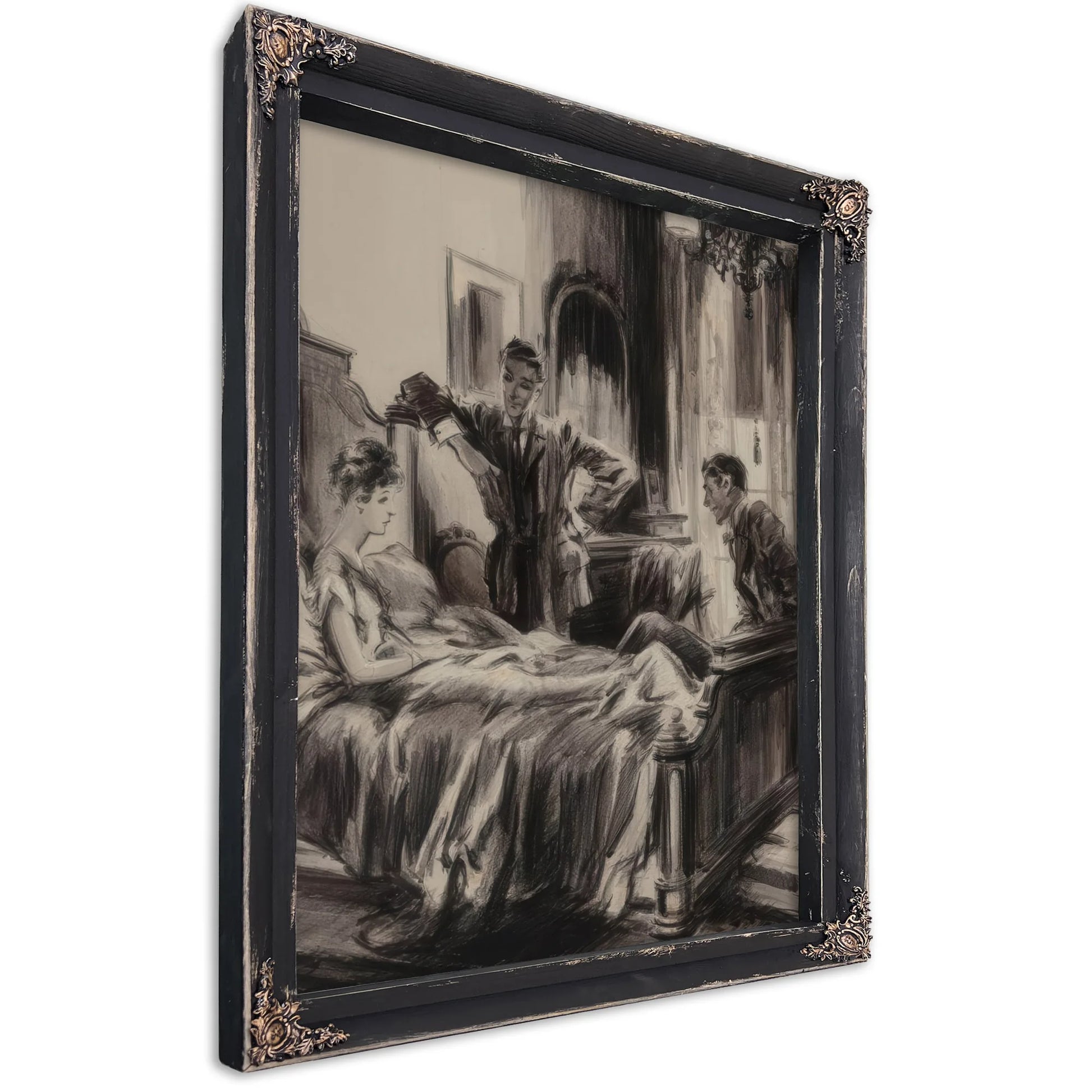 The Diamond Ring Mcclures Magazine Story Illustration August 1915 By Everett Shinn Fine Art Print