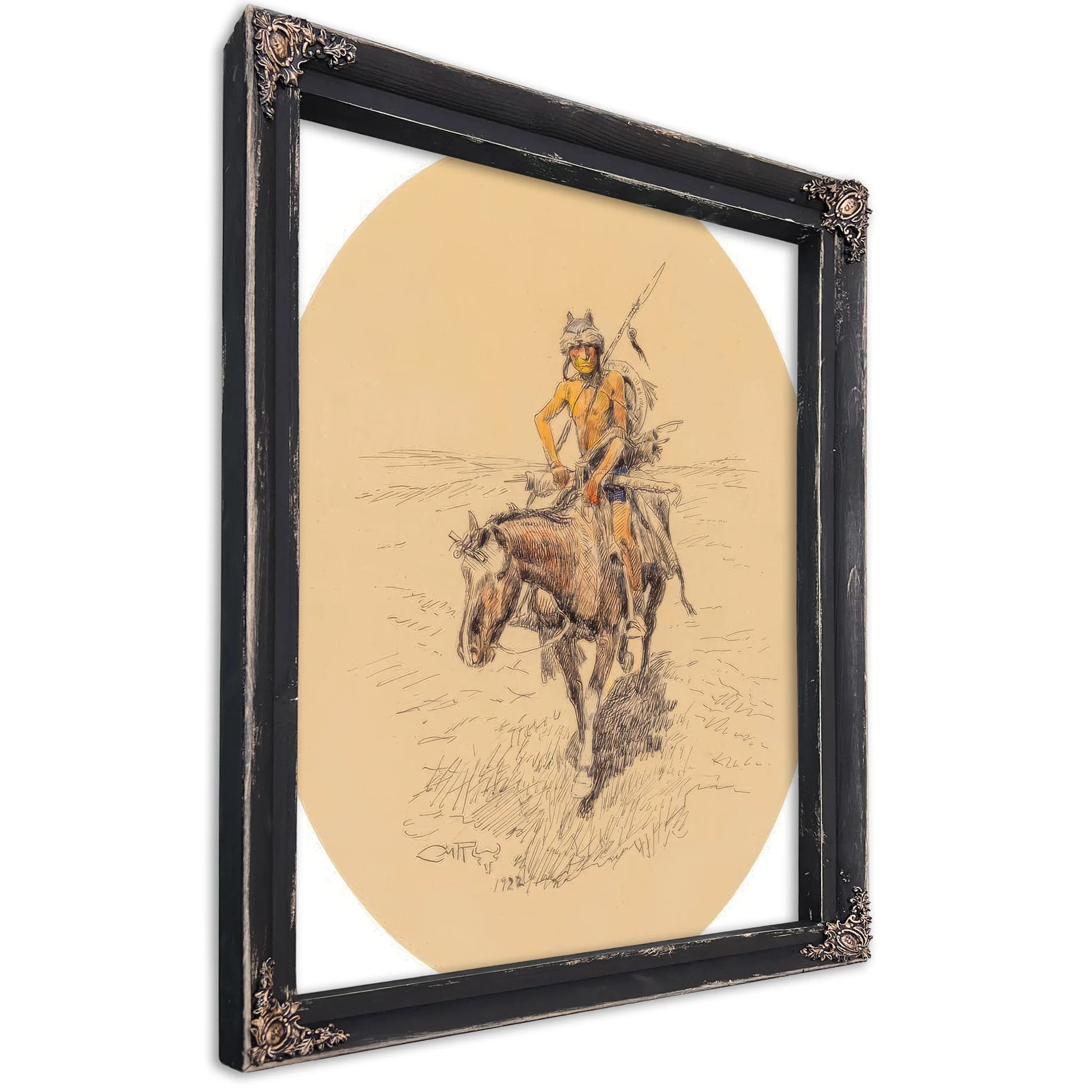 Assiniboine Warrior 1922 By Charles Marion Russell Fine Art Print