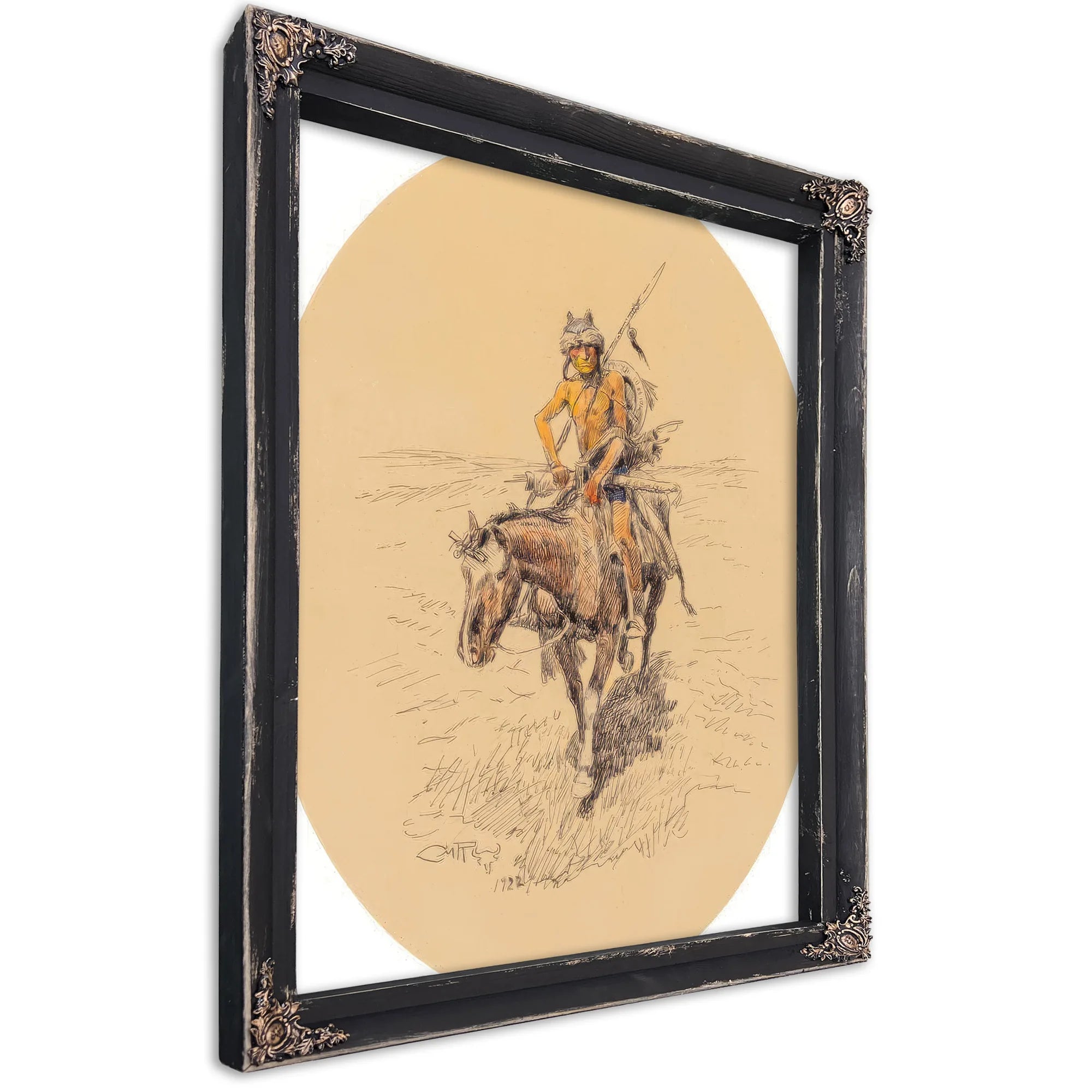Assiniboine Warrior 1922 By Charles Marion Russell Fine Art Print