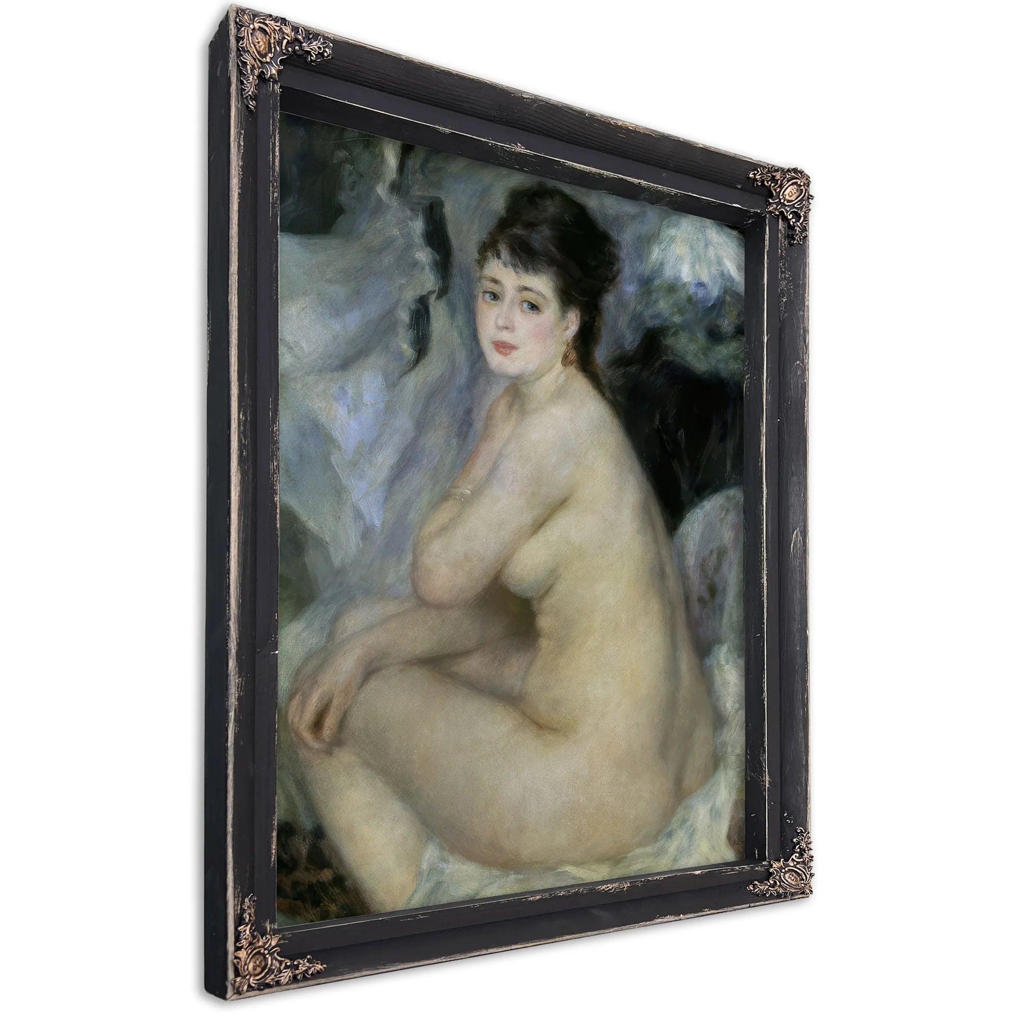 Nude, Or Nude Seated On A Sofa By Pierre Auguste Renoir Fine Art Print