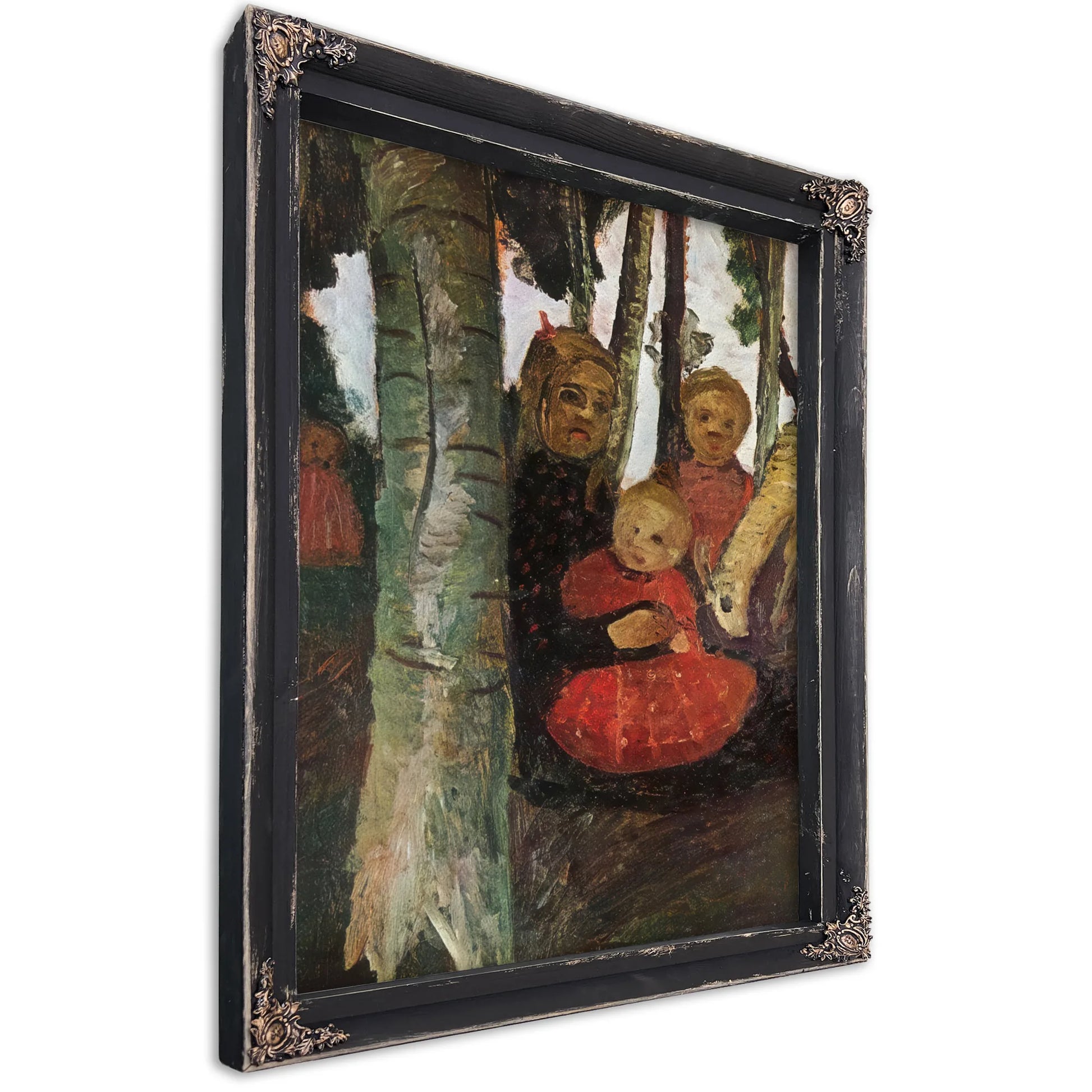Three Children With Goat In The Birch Forest By Paula Modersohn Becker Fine Art Print