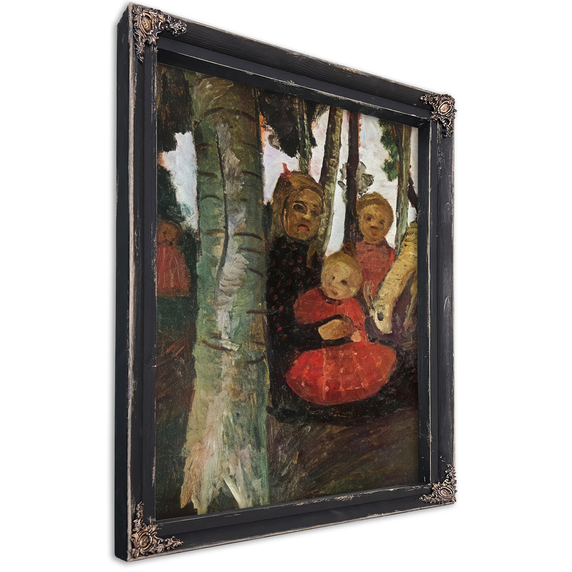 Three Children With Goat In The Birch Forest By Paula Modersohn Becker Fine Art Print