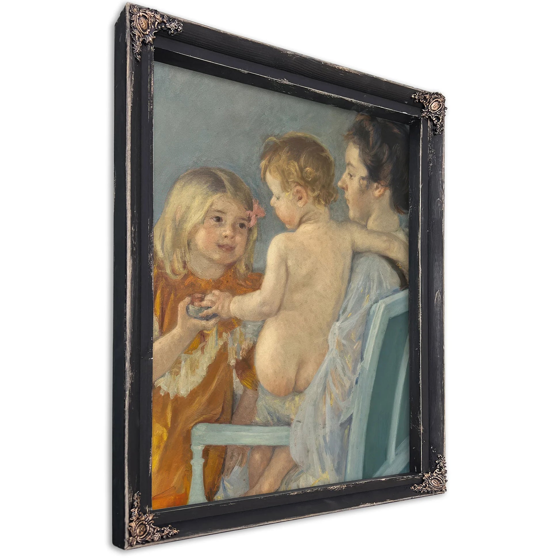 Sara Handing A Toy To The Baby By Mary Cassatt Fine Art Print