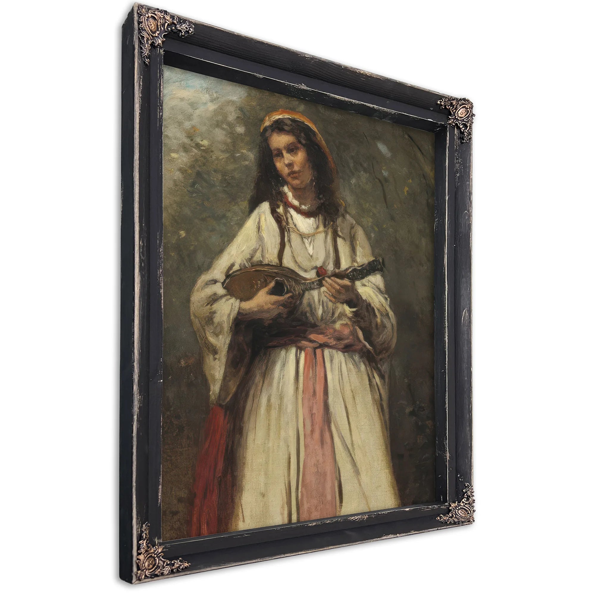 Gypsy Girl With Mandolin By Jean Baptiste Camille Corot Fine Art Print