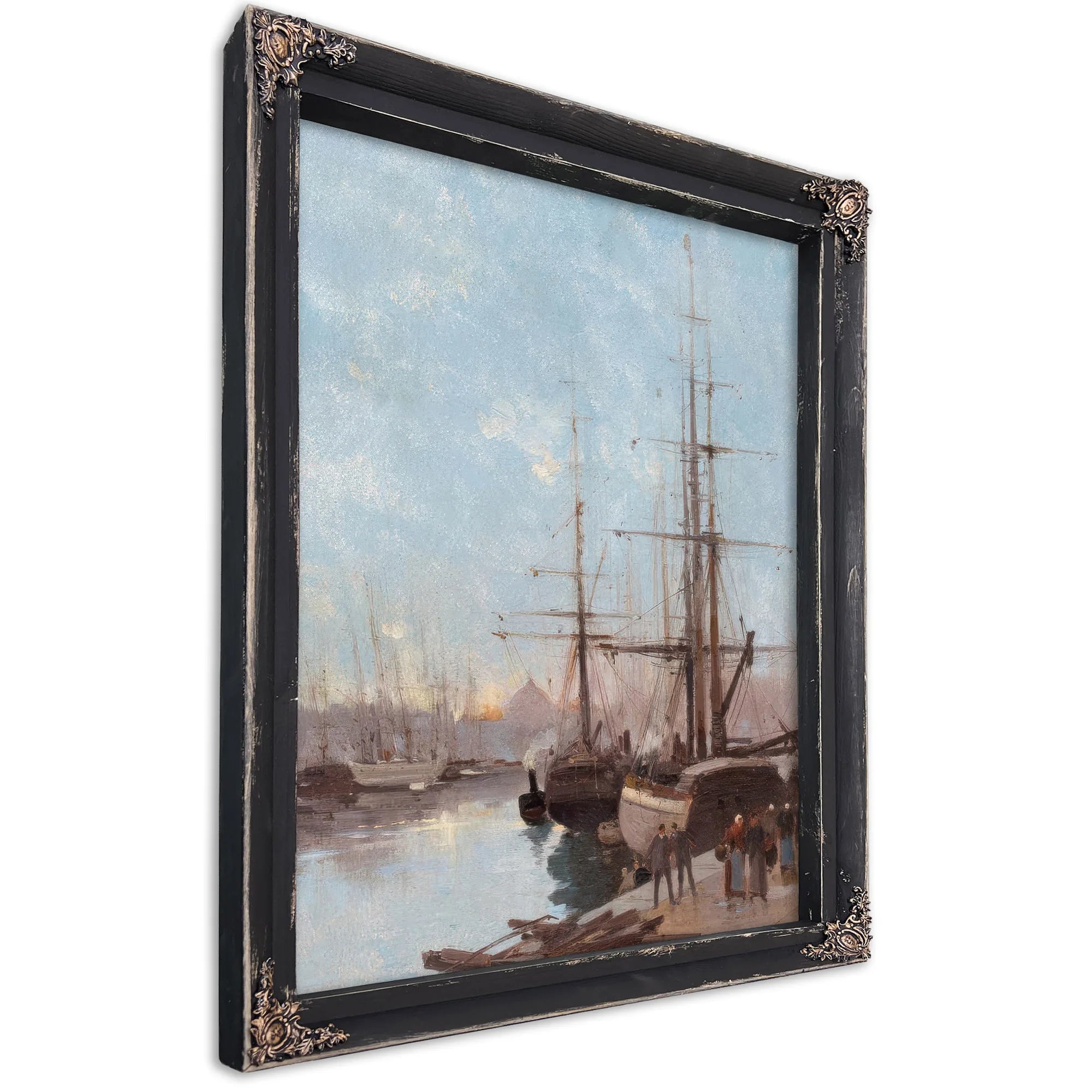 Harbor Scene By Eugene Galien Laloue Fine Art Print