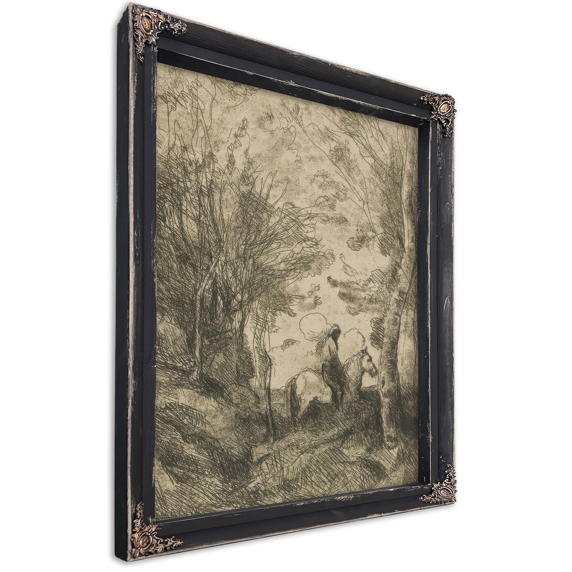Le Grand Cavalier Sous Bois (The Large Rider In The Woods) By Jean Baptiste Camille Corot Fine Art Print