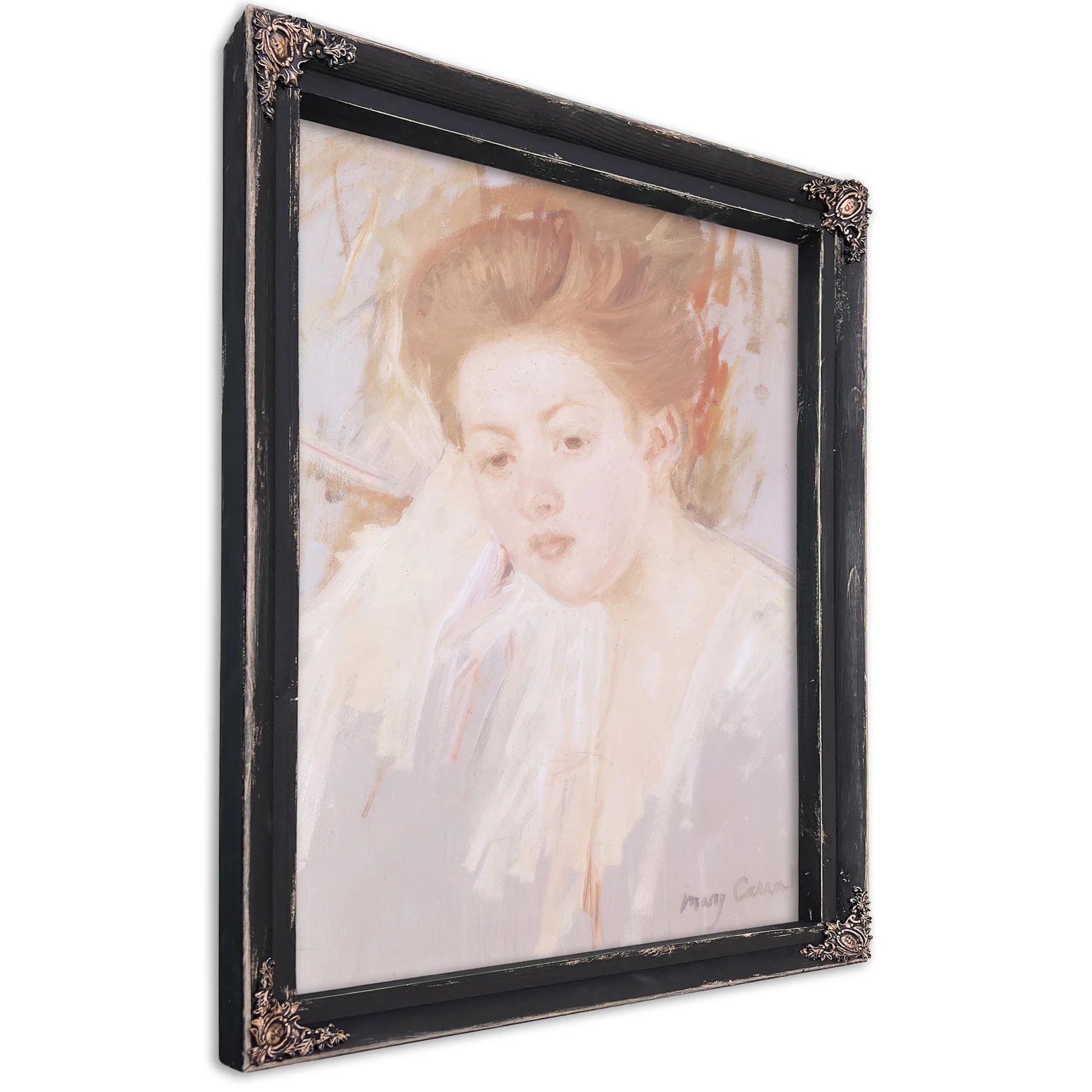 Head Of A Young Girl (Pastel On Paper) By Mary Cassatt Fine Art Print
