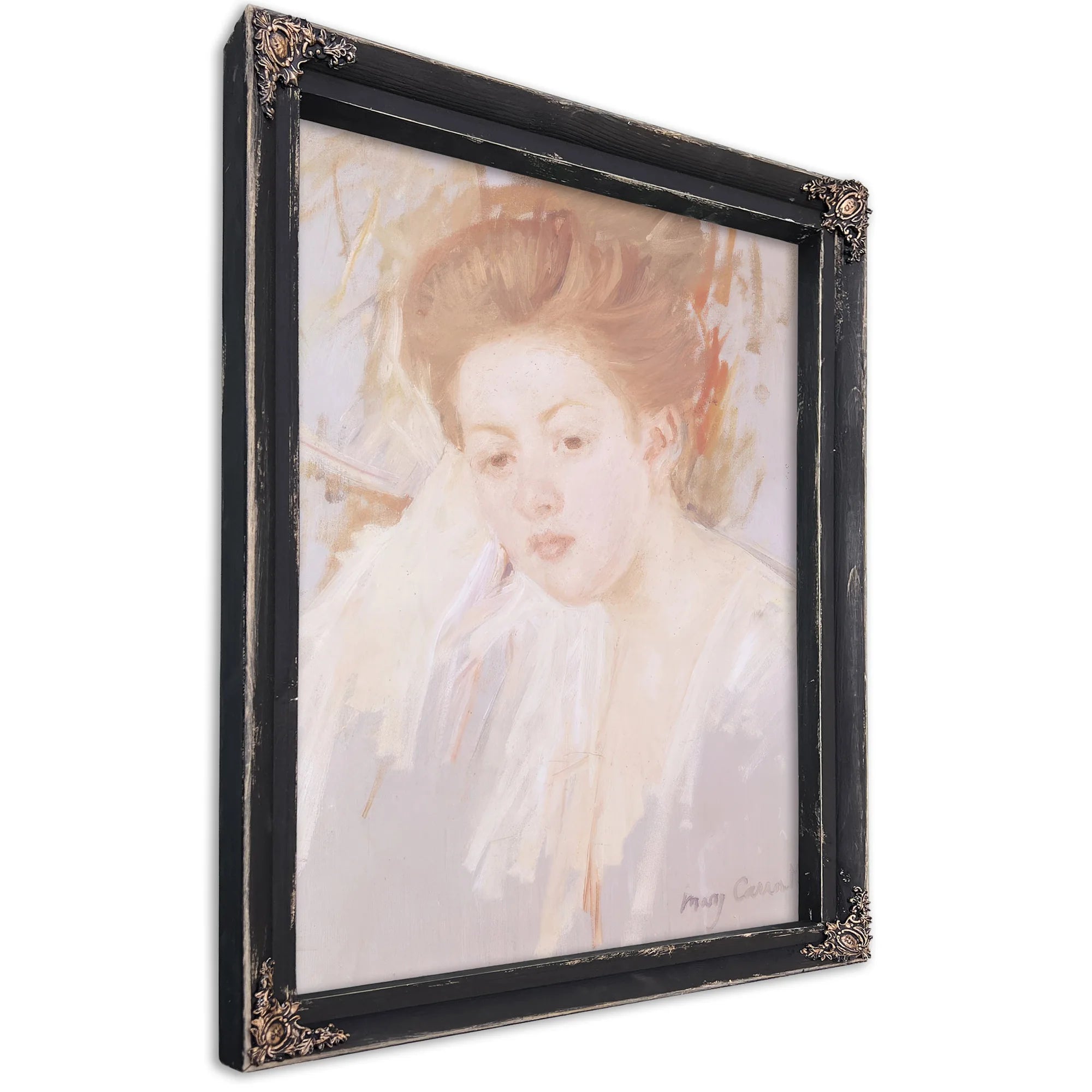 Head Of A Young Girl (Pastel On Paper) By Mary Cassatt Fine Art Print