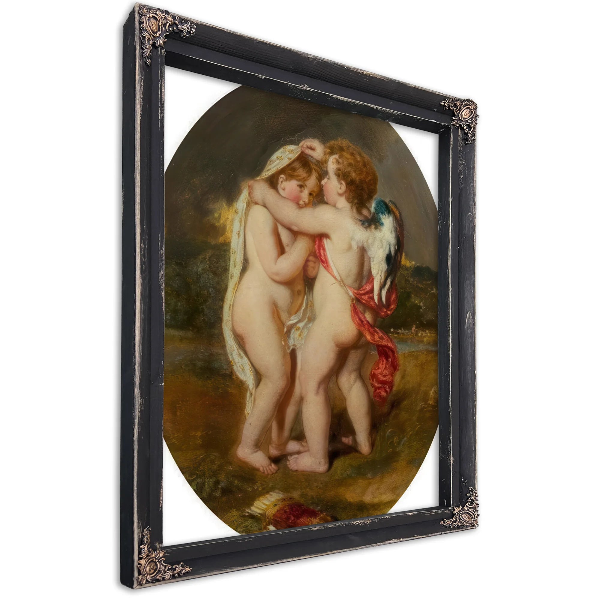 Cupid Sheltering His Darling From The Approaching Storm By William Etty Fine Art Print