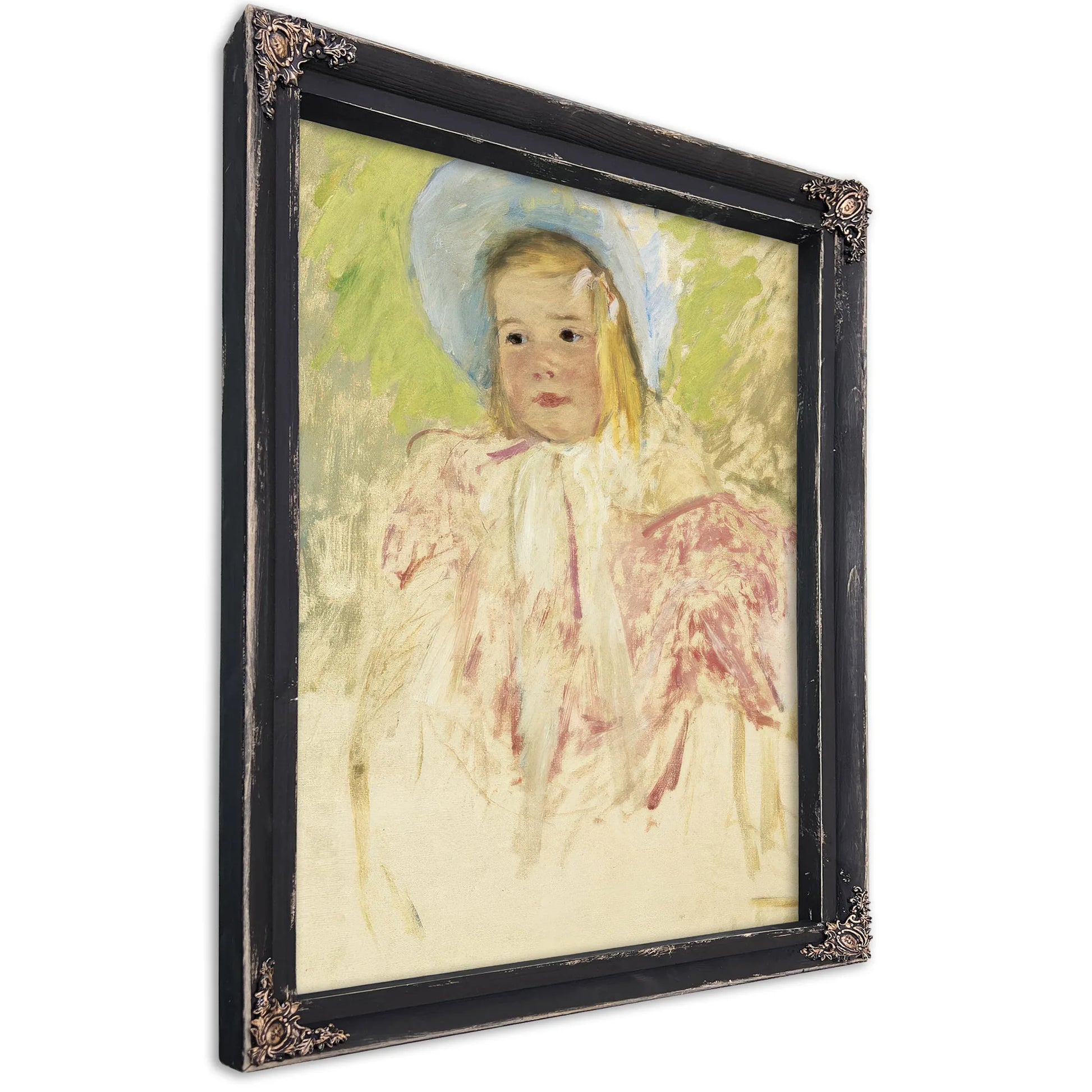 Simone In A Blue Bonnet (No. 1) By Mary Cassatt Fine Art Print