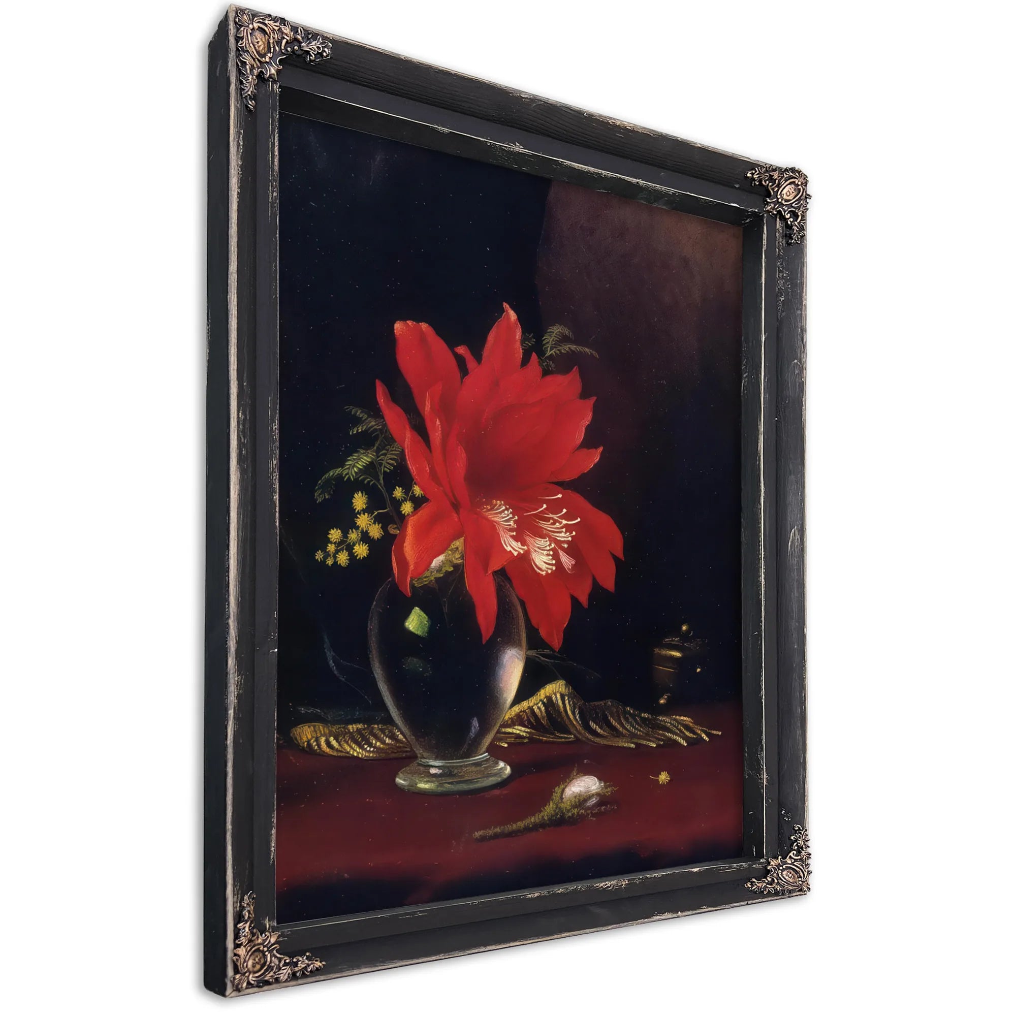 Red Flower In A Vase By Martin Johnson Heade Fine Art Print