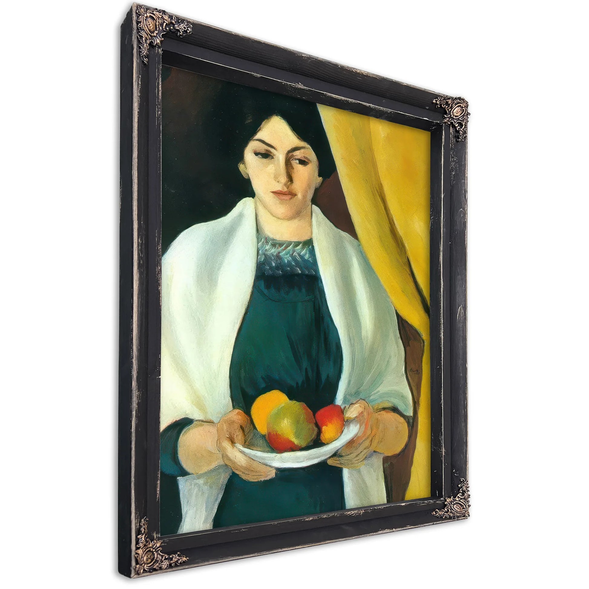 Portrait With Apples By August Macke Fine Art Print