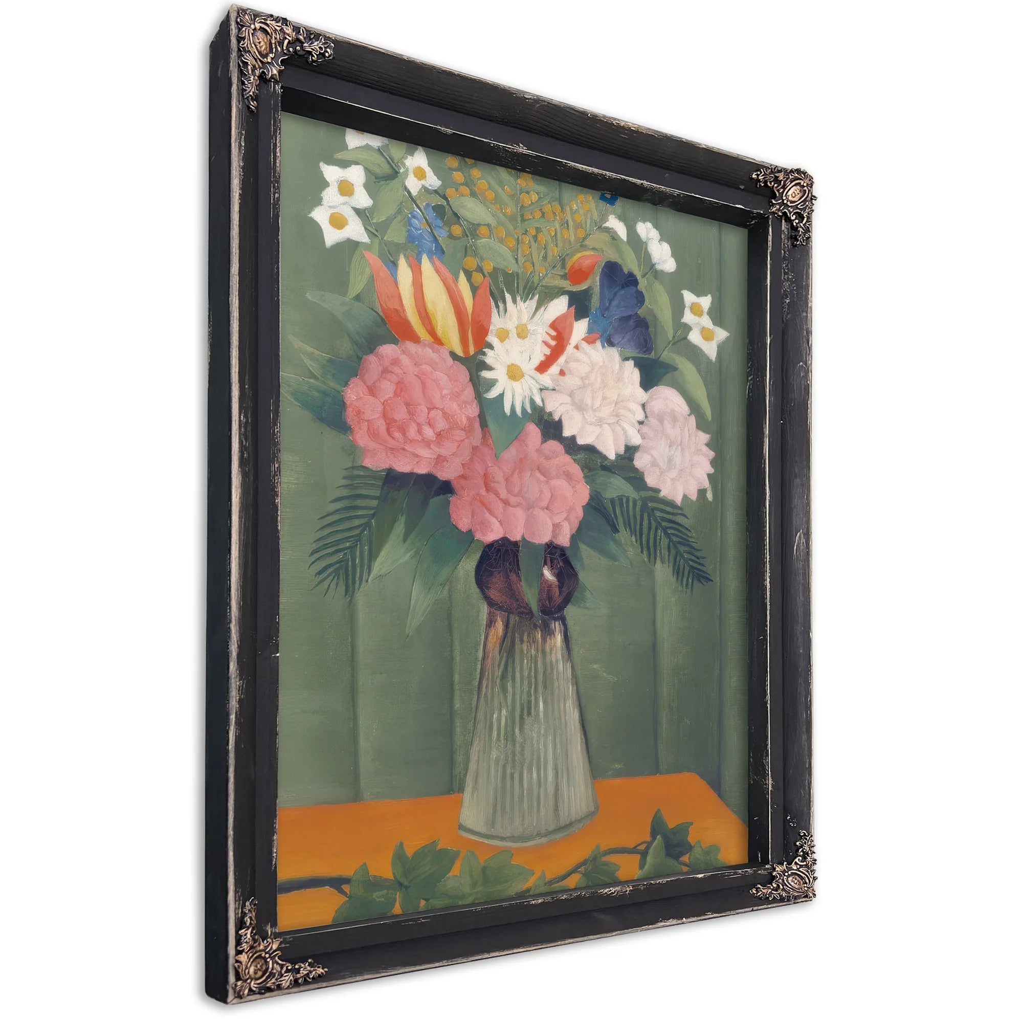 Flowers In A Vase By Henri Julien Felix Rousseau Fine Art Print