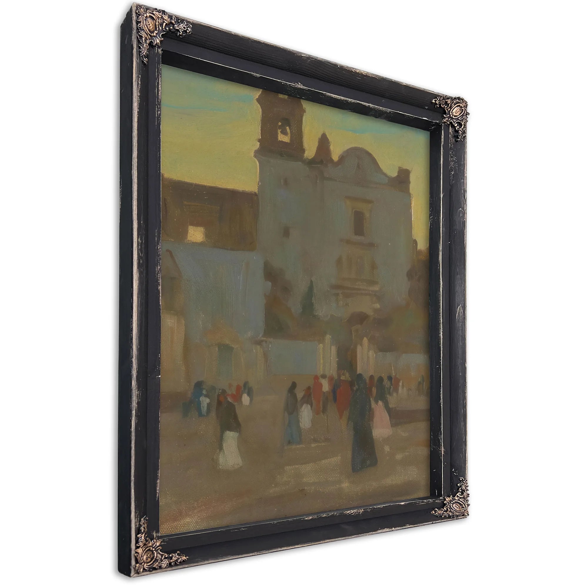 Early Mass At San Juan De Dios Guadelajara 1905 By Maynard Dixon Fine Art Print