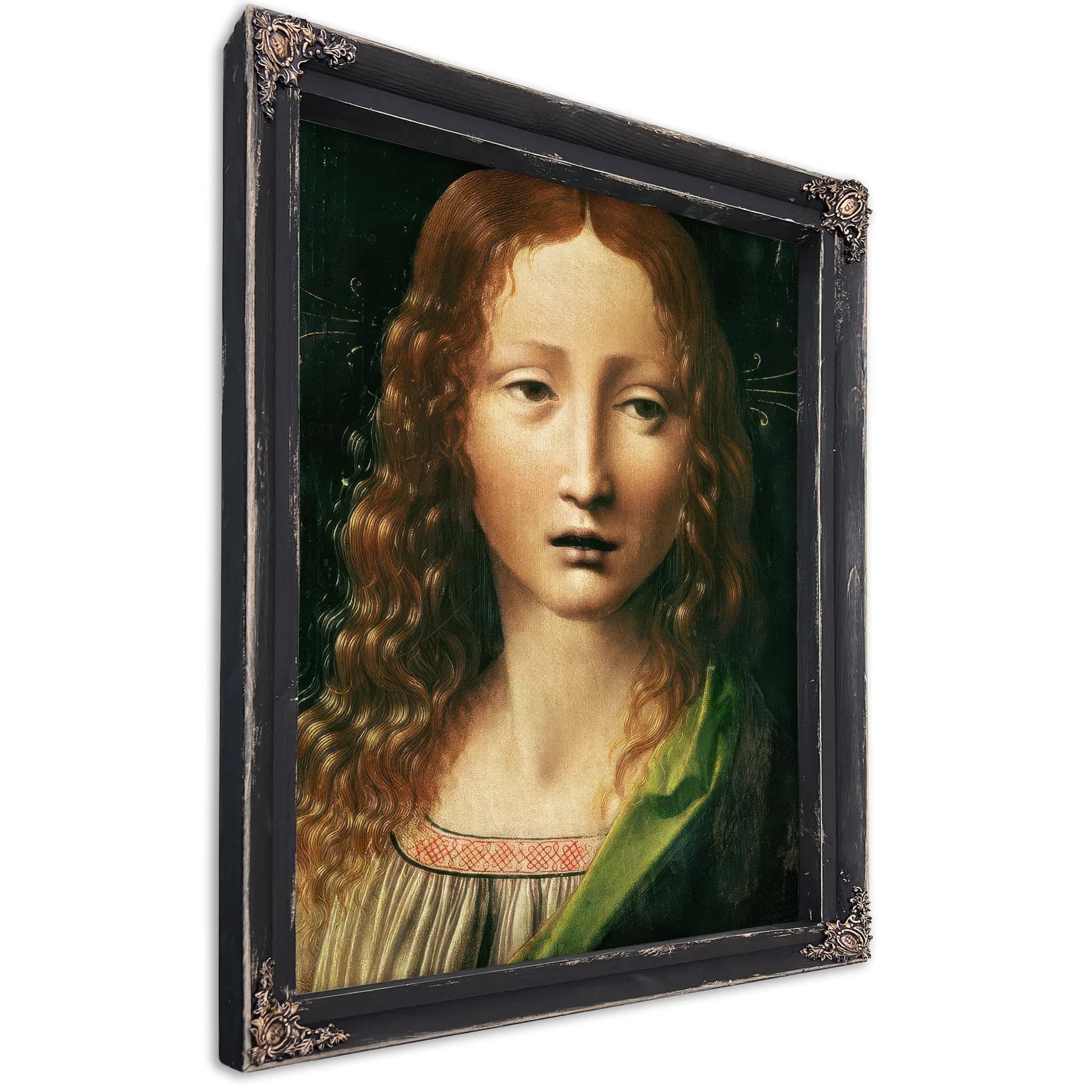 Head Of The Saviour (Oil On Panel) By Leonardo Da Vinci Fine Art Print