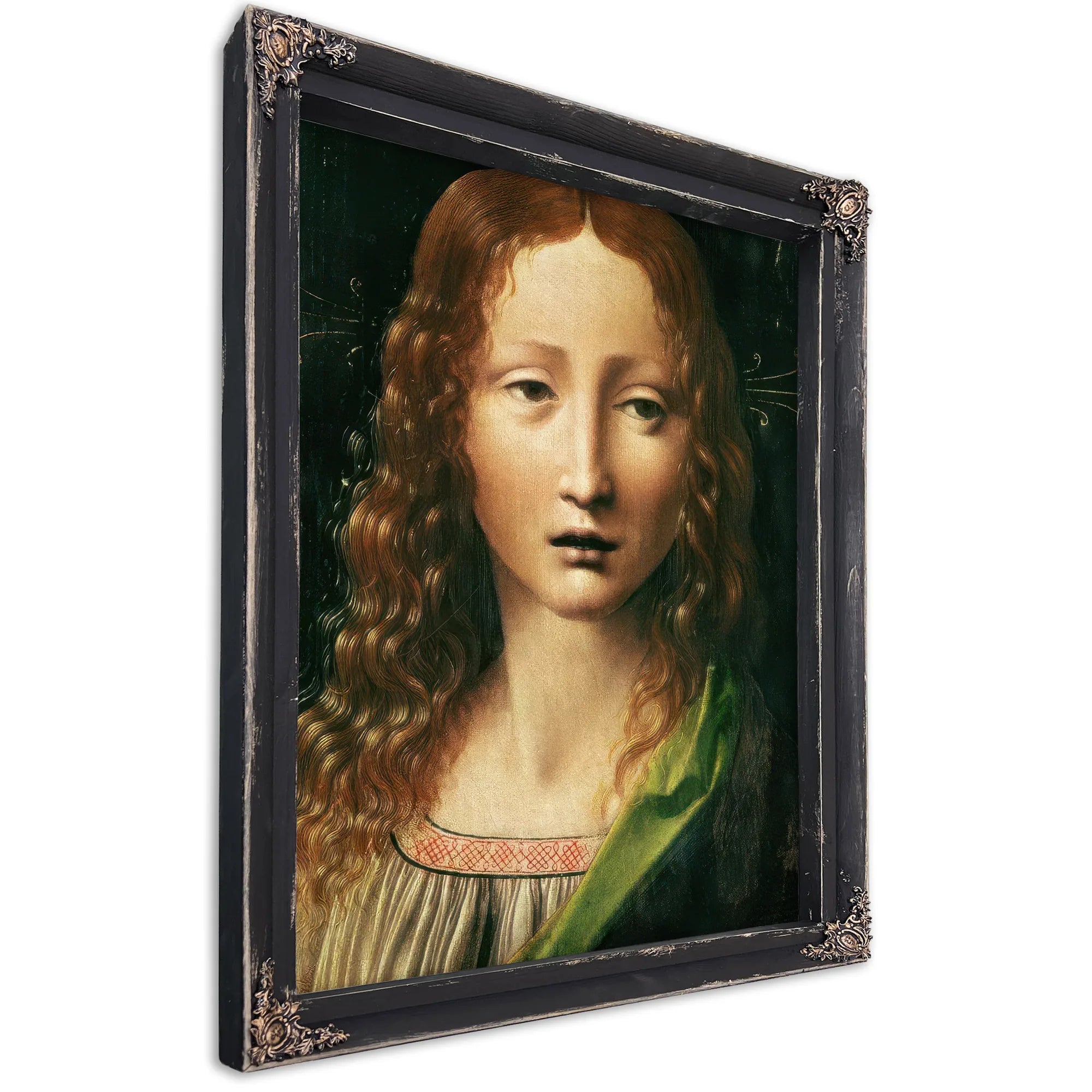 Head Of The Saviour (Oil On Panel) By Leonardo Da Vinci Fine Art Print