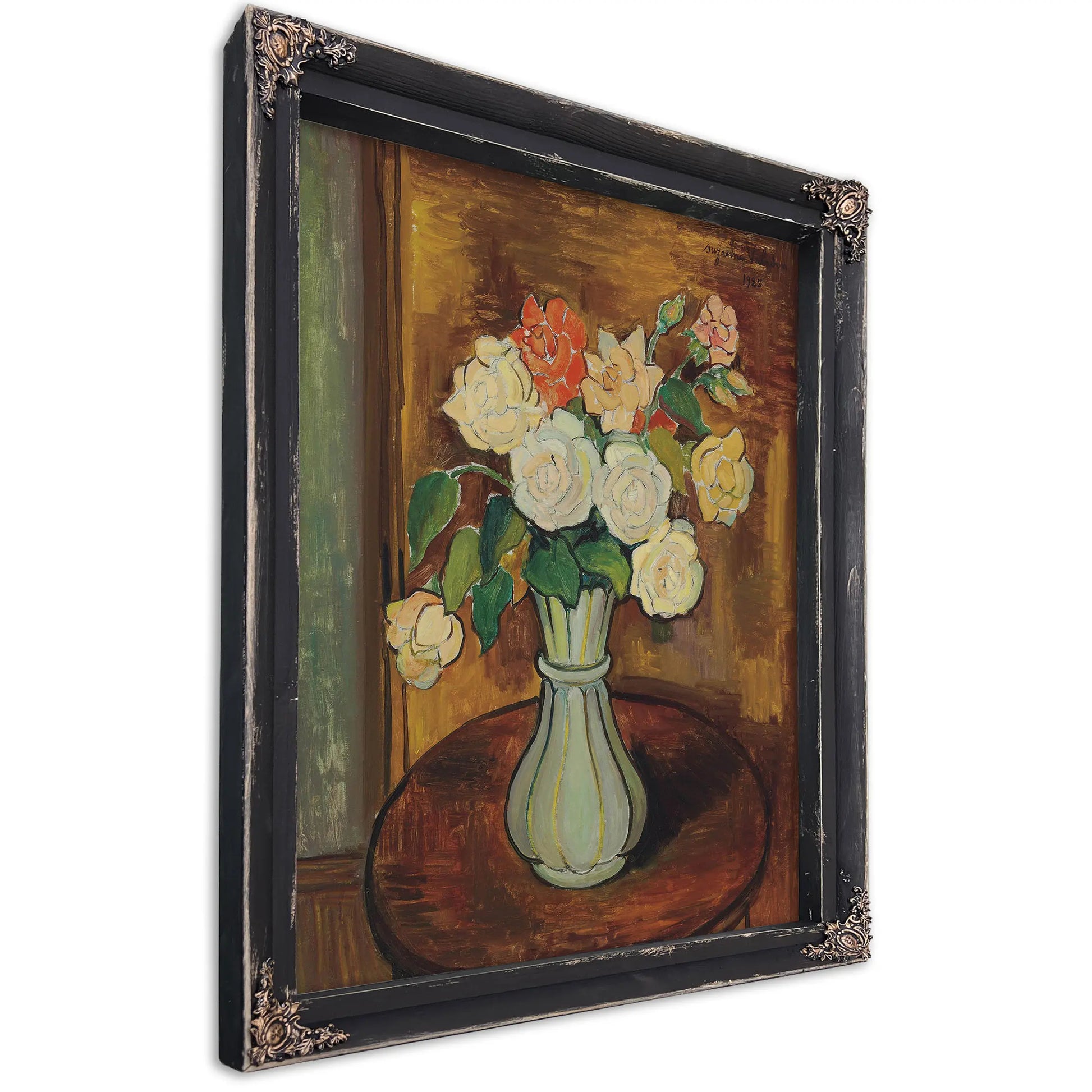 Vase De Roses Sur Un Gueridon by Suzanne Valadon