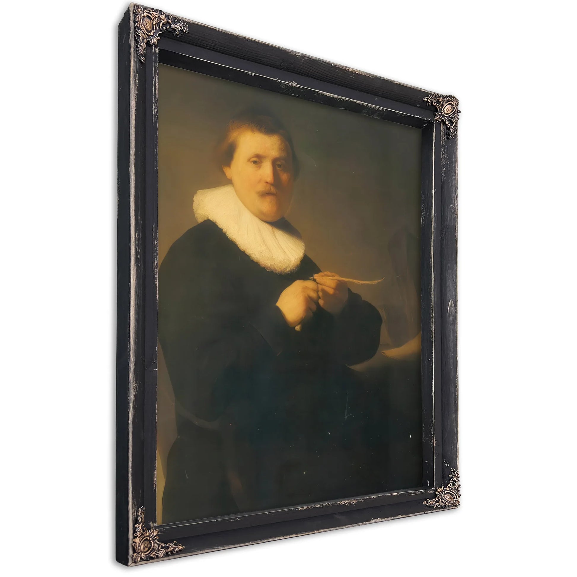 A Man Sharpening A Quill,C By Rembrandt Fine Art Print