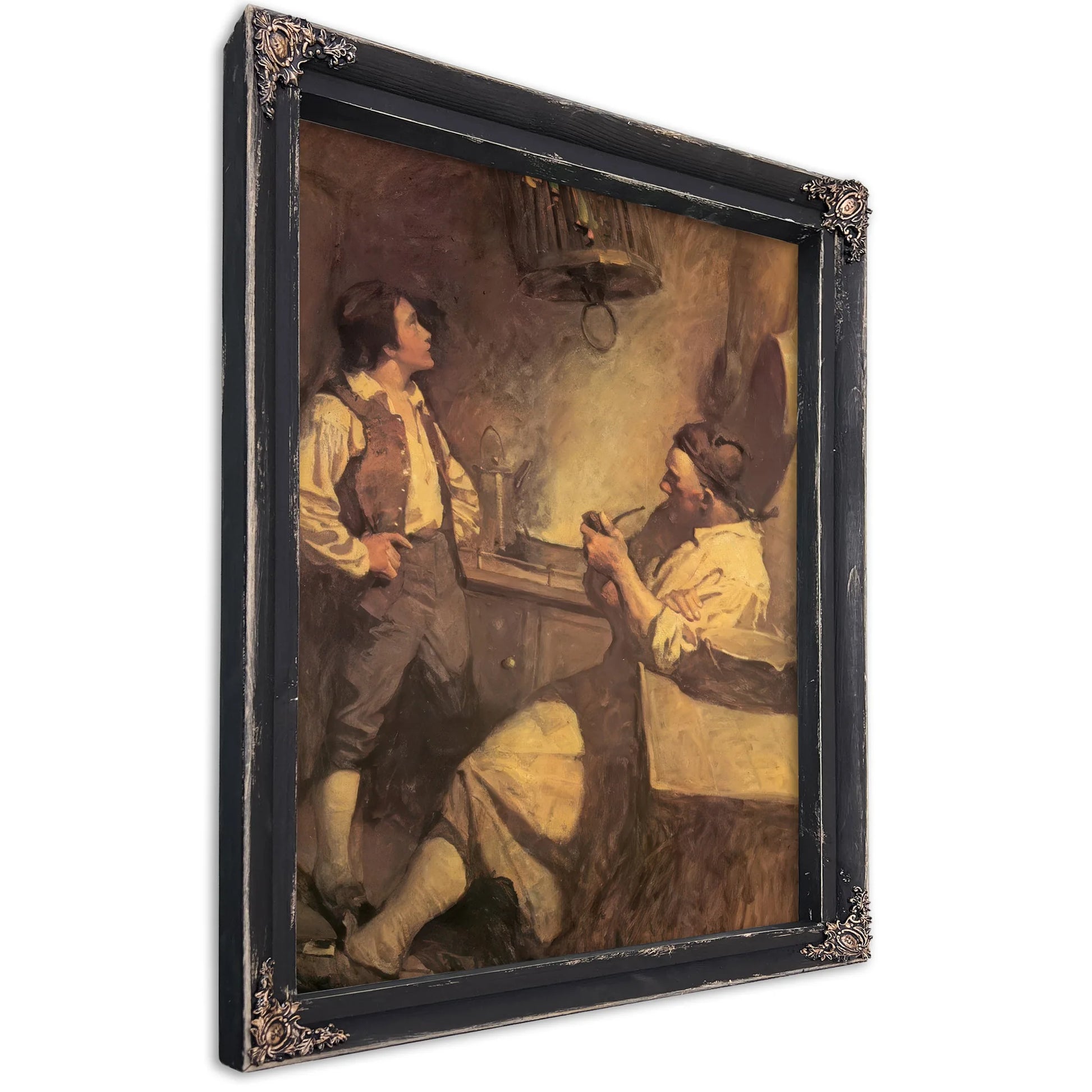 Long John Silver And Hawkins By NC Wyeth Fine Art Print