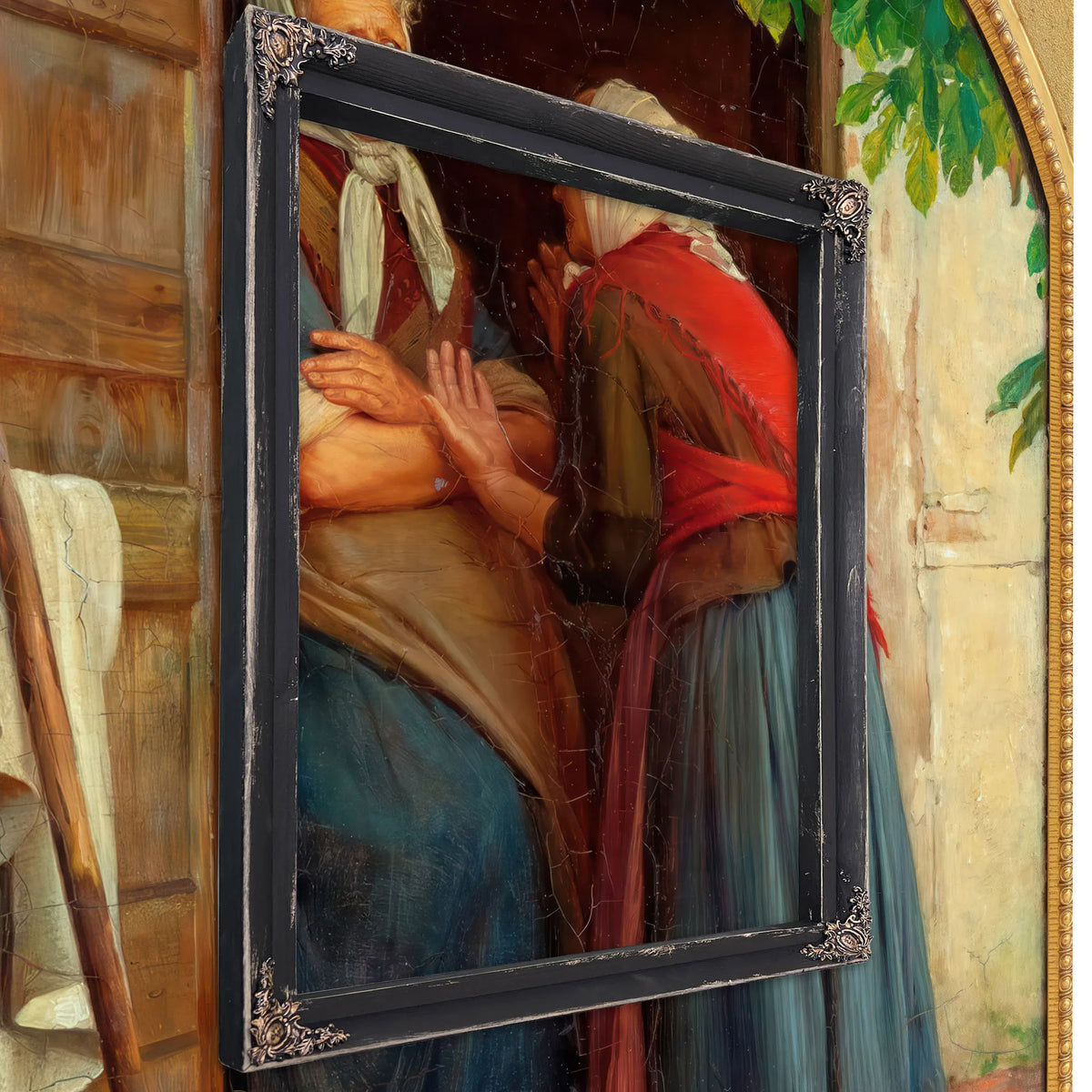 Two Women Talking by Carl Bloch Fine Art Print