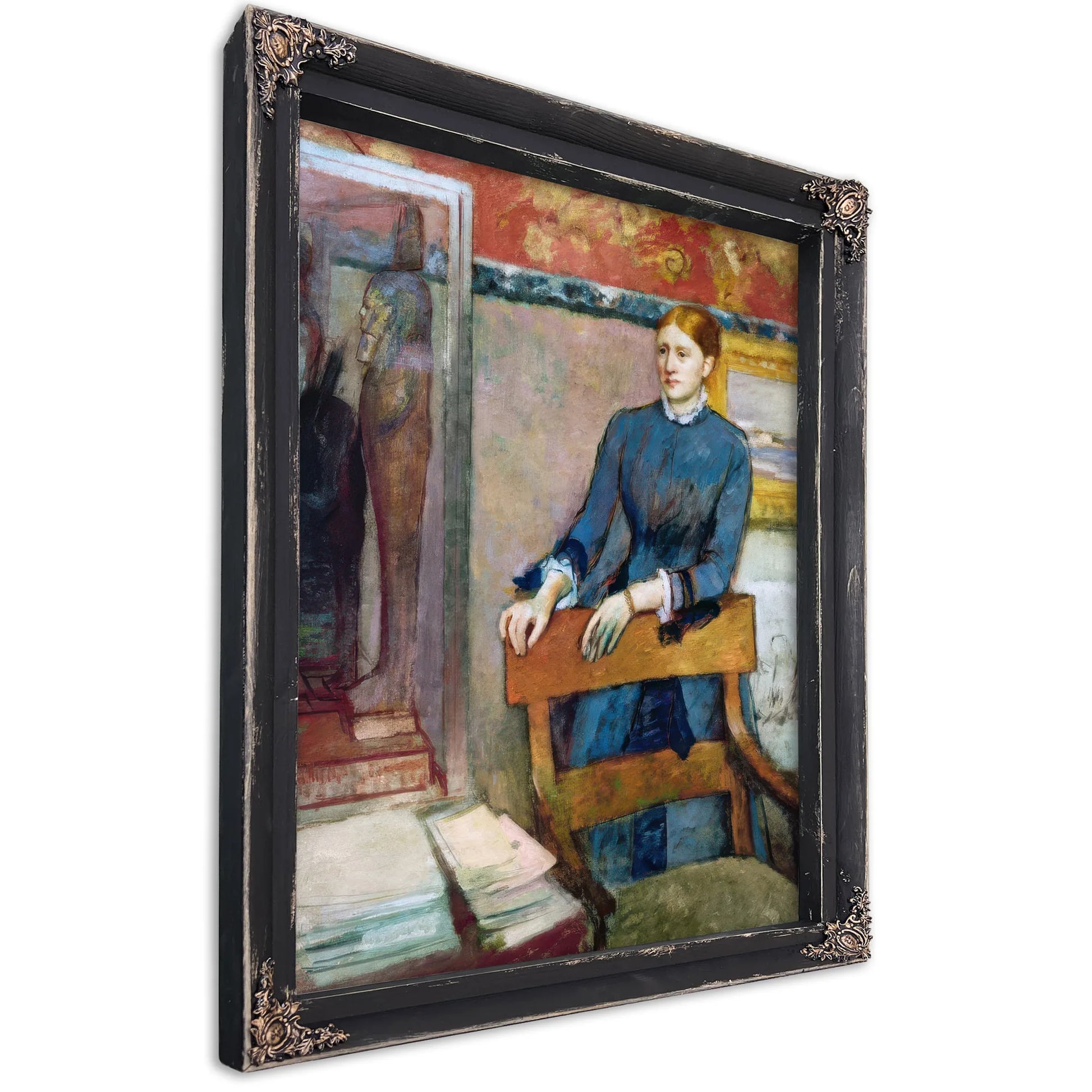 Helene Rouart In Her Father's Study By Edgar Degas Fine Art Print