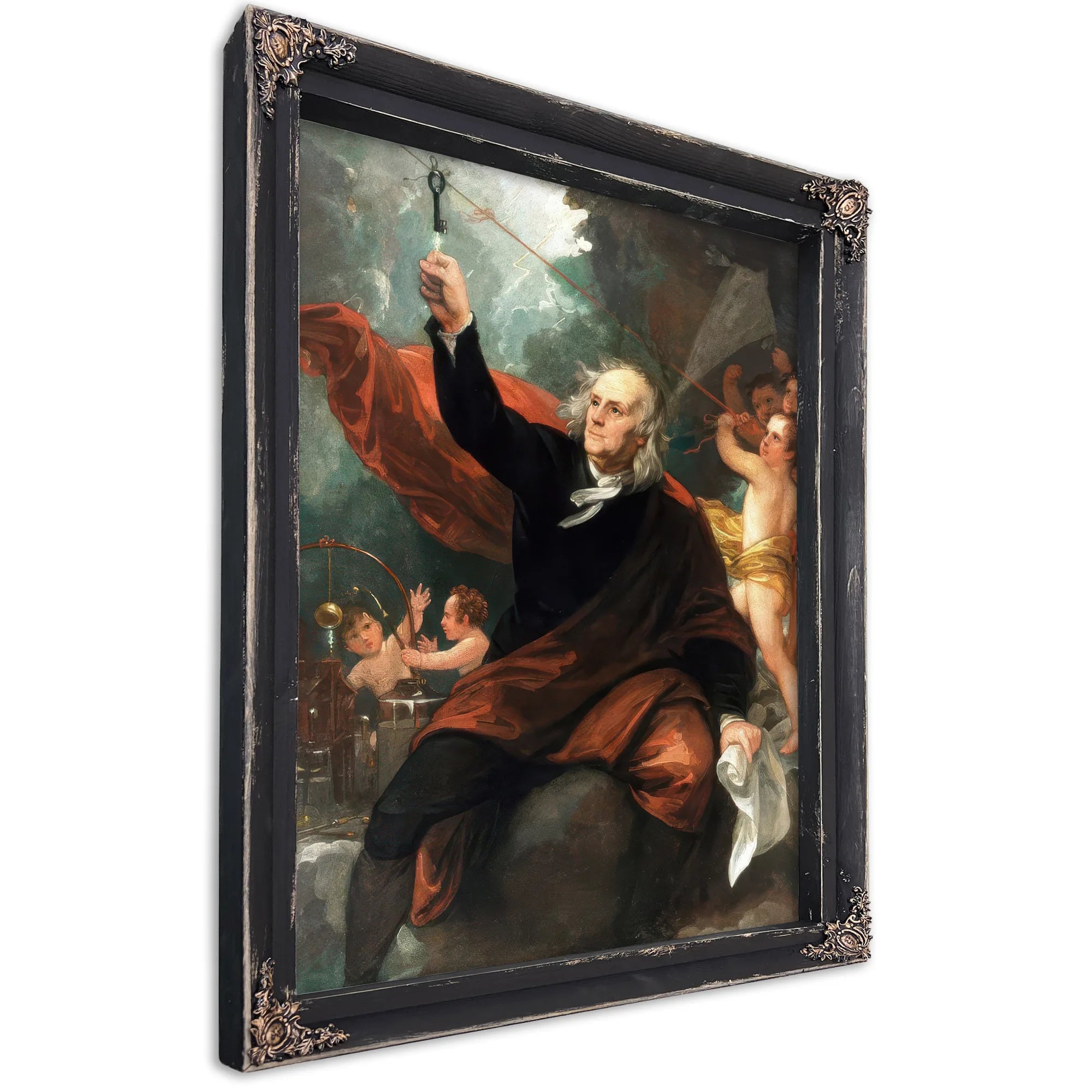 Benjamin Franklin Drawing Electricity From The Sky By Benjamin West Fine Art Print