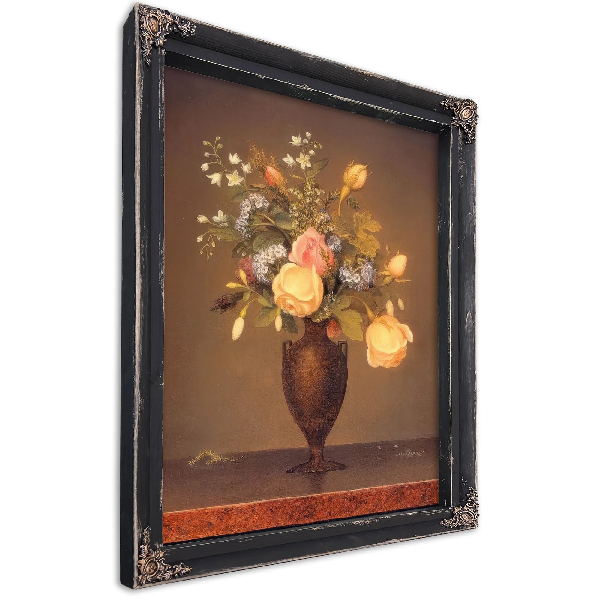 Wildflowers In A Brown Vase By Martin Johnson Heade Fine Art Print