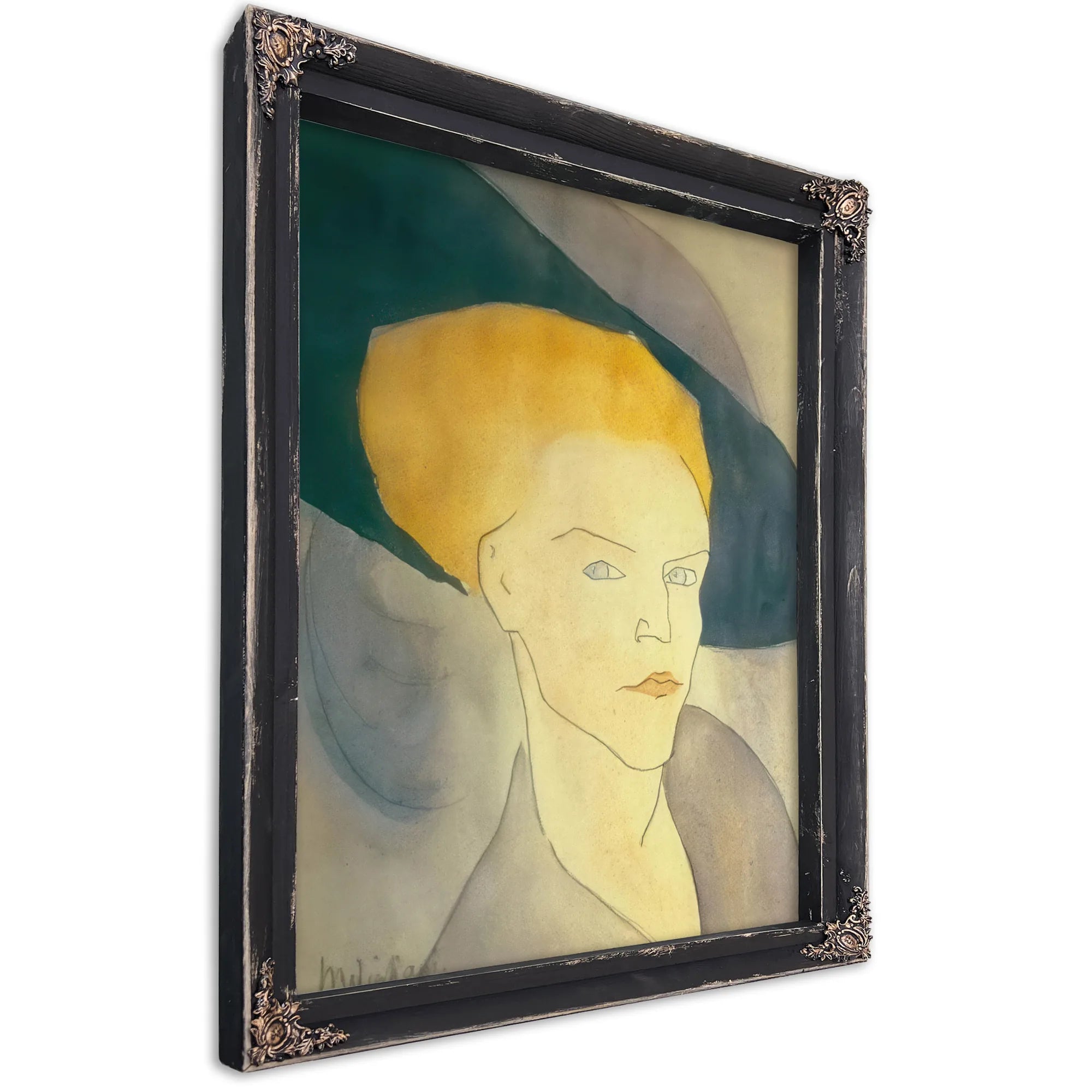 Head Of A Women In Hat By Amedeo Modigliani Fine Art Print