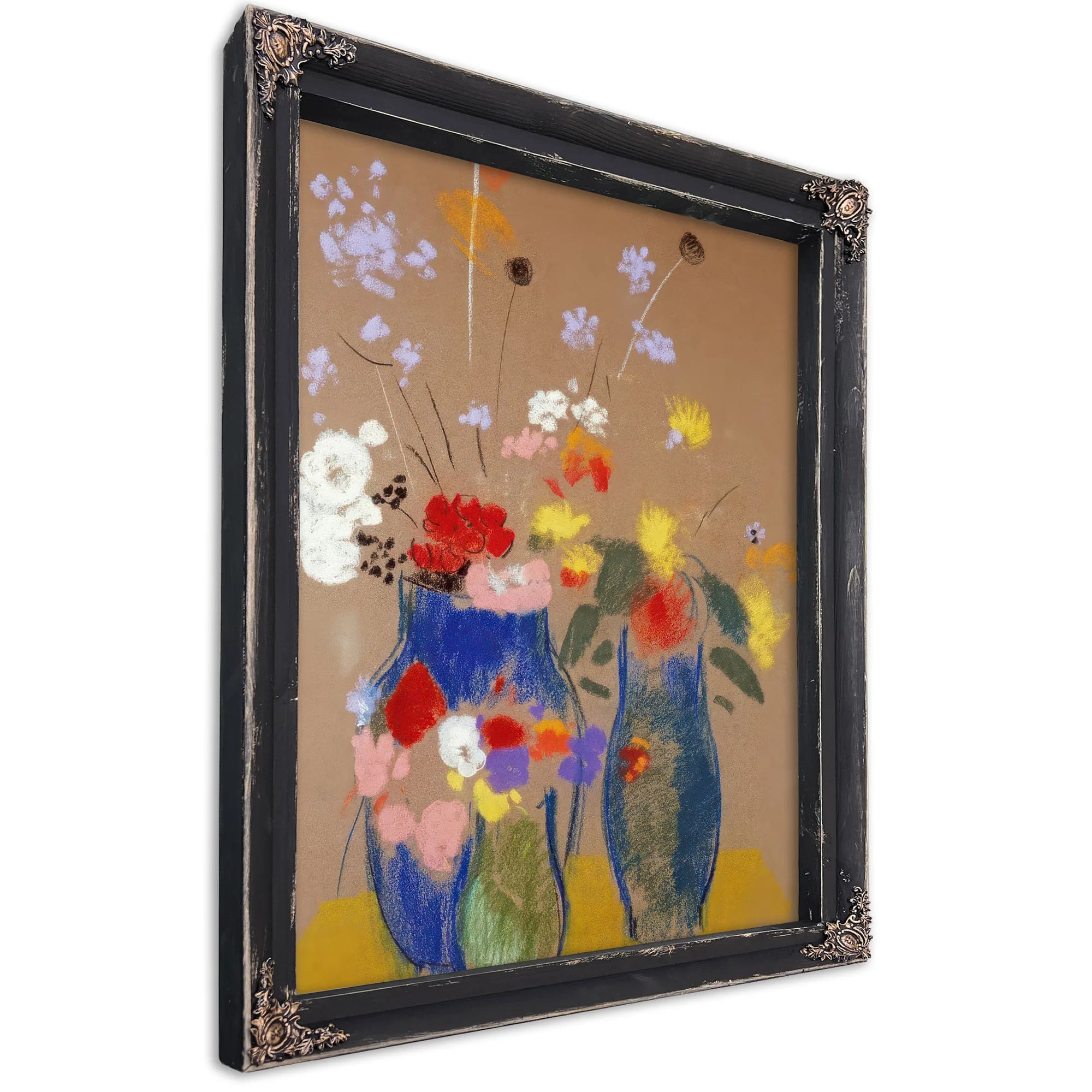 Three Vases Of Flowers By Odilon Redon Fine Art Print