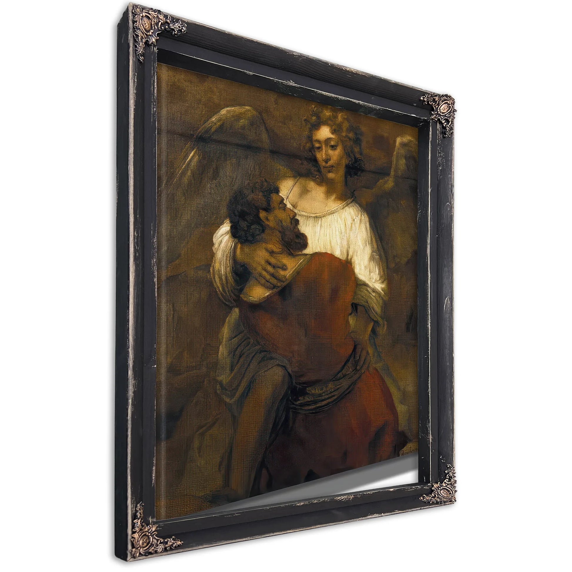 Jacob Wrestling With The Angel By Rembrandt Fine Art Print