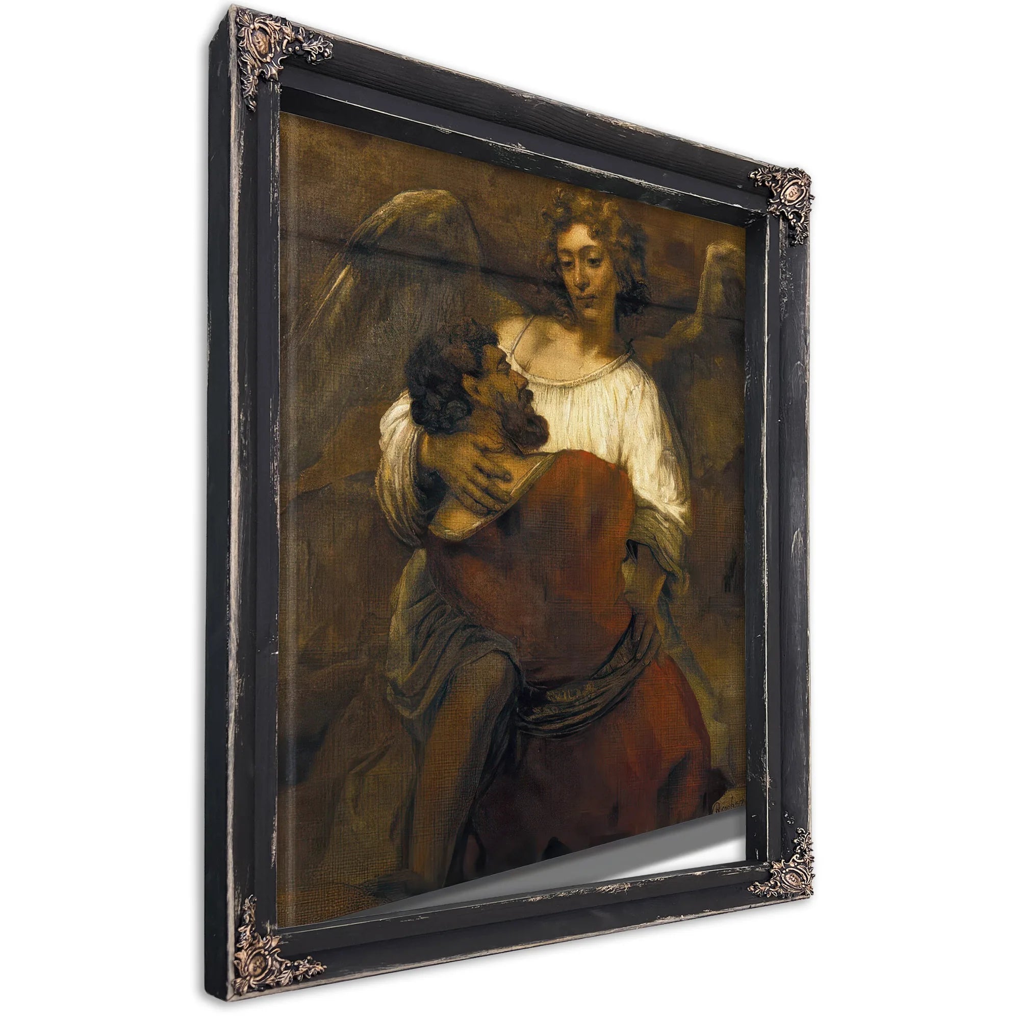 Jacob Wrestling With The Angel By Rembrandt Fine Art Print