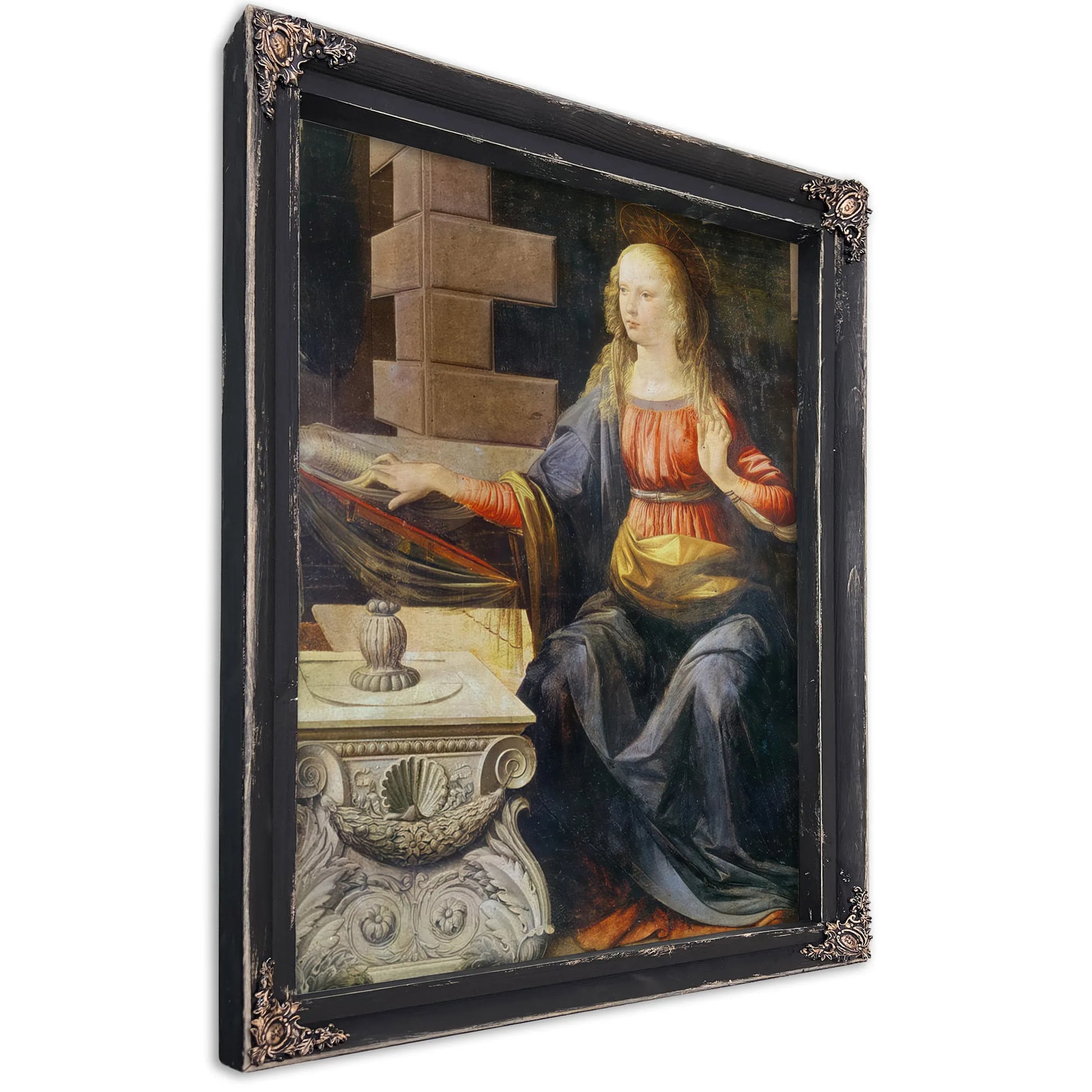 The Annunciation Detail Of The Virgin By Leonardo Da Vinci Fine Art Print