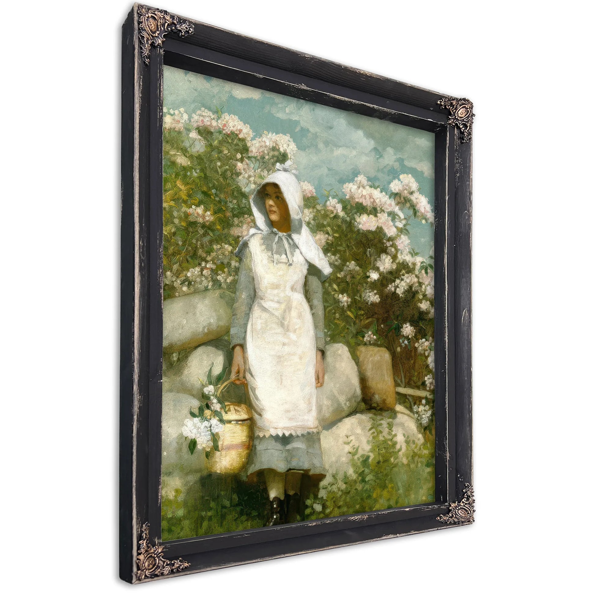 Girl And Laurel By Winslow Homer Fine Art Print