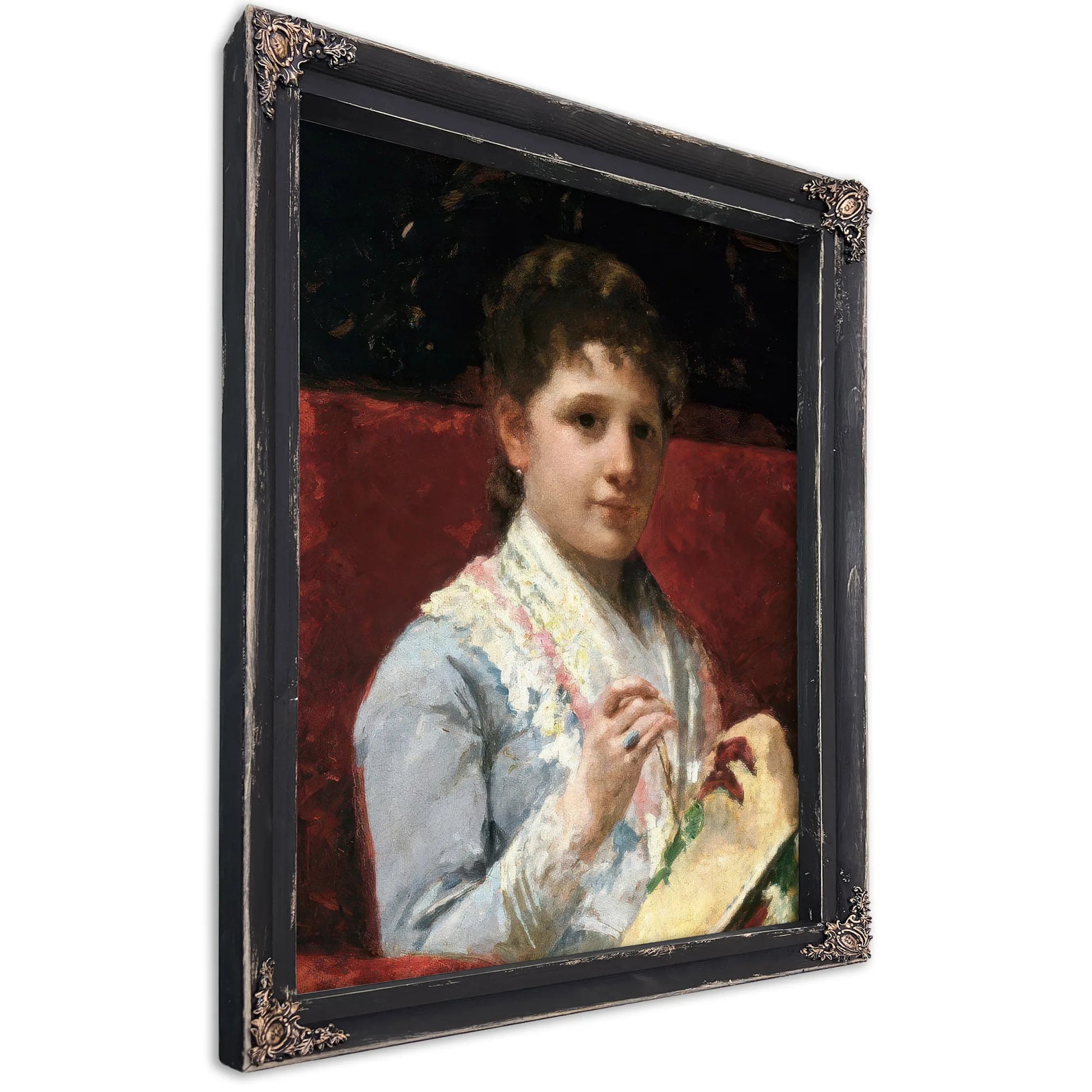 Mary Ellison Embroidering By Mary Cassatt Fine Art Print