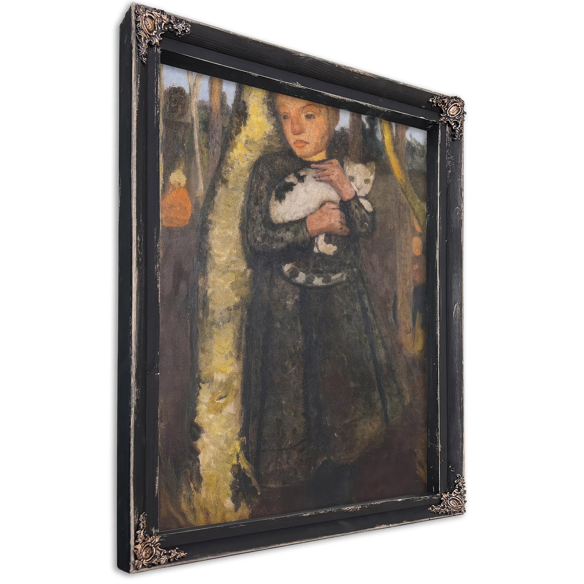 Girl With Cat In The Birch Forest By Paula Modersohn Becker Fine Art Print
