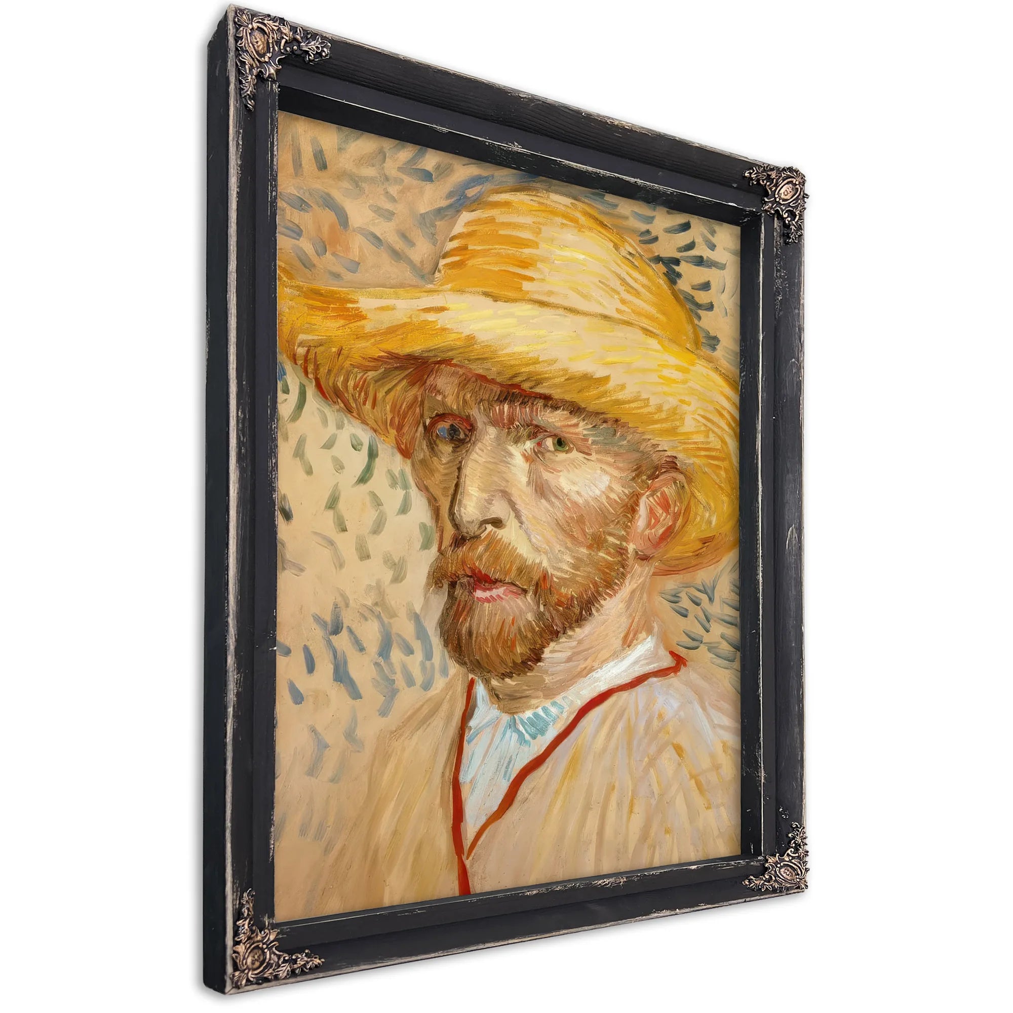 Self Portrait With Straw Hat By Vincent Van Gogh Fine Art Print