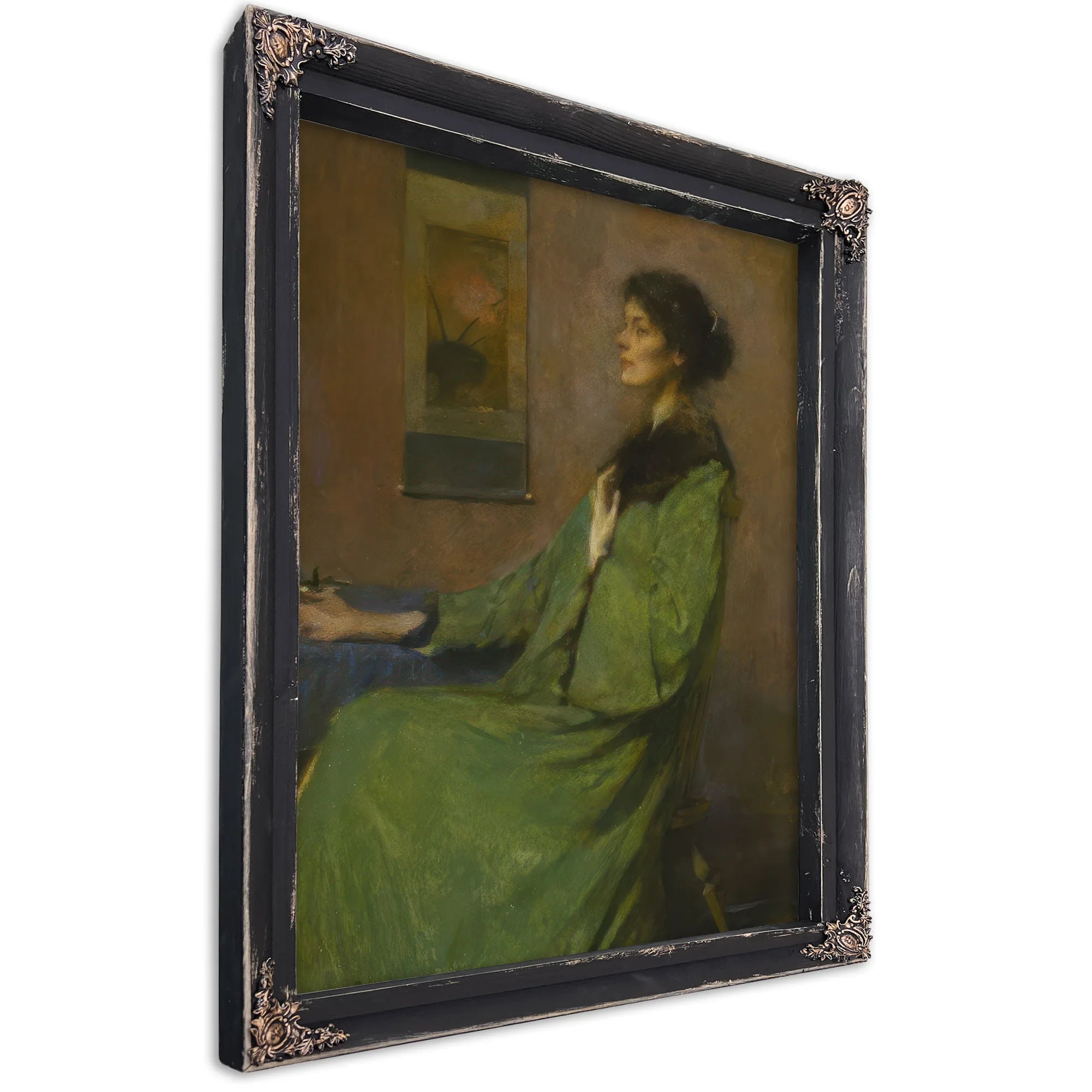 Portrait Of A Lady Holding A Rose By Thomas Wilmer Dewing Fine Art Print