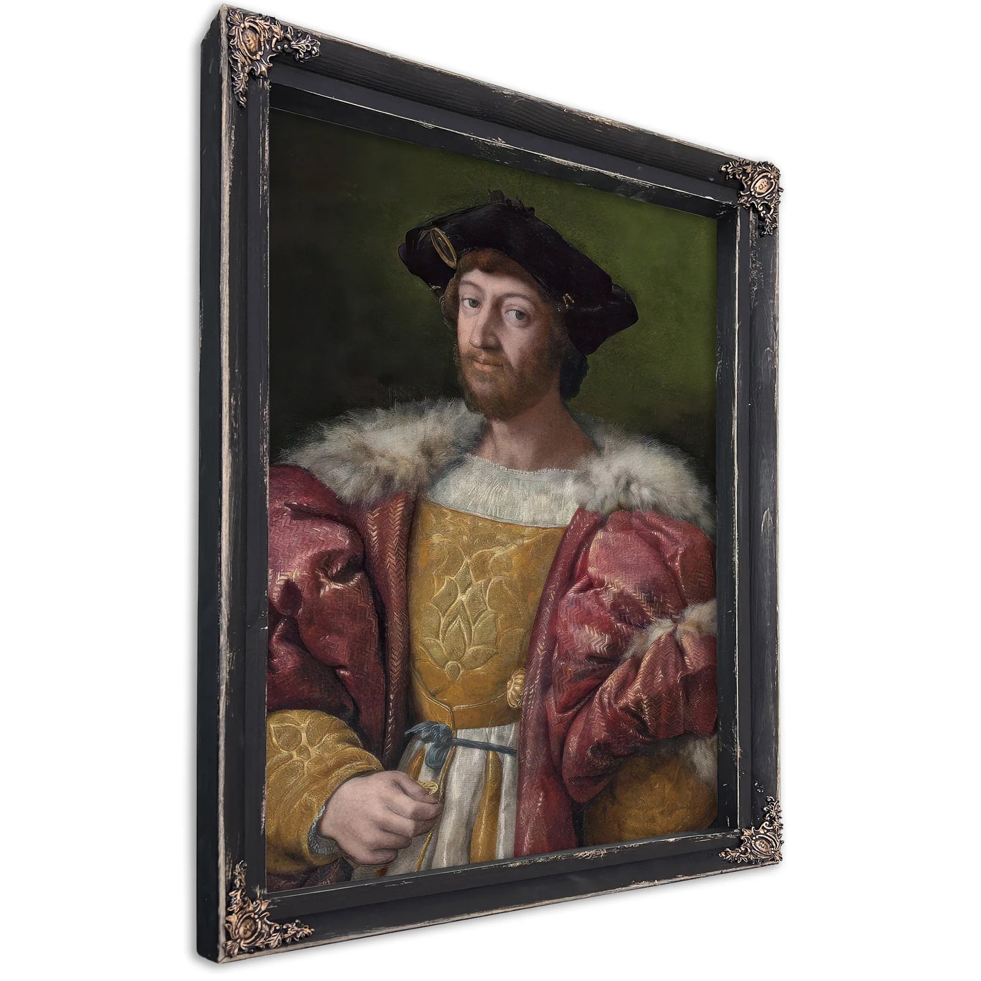 Portrait Of Lorenzo De Medici Duke Of Urbino Holding A Gold Box By Raphael Fine Art Print