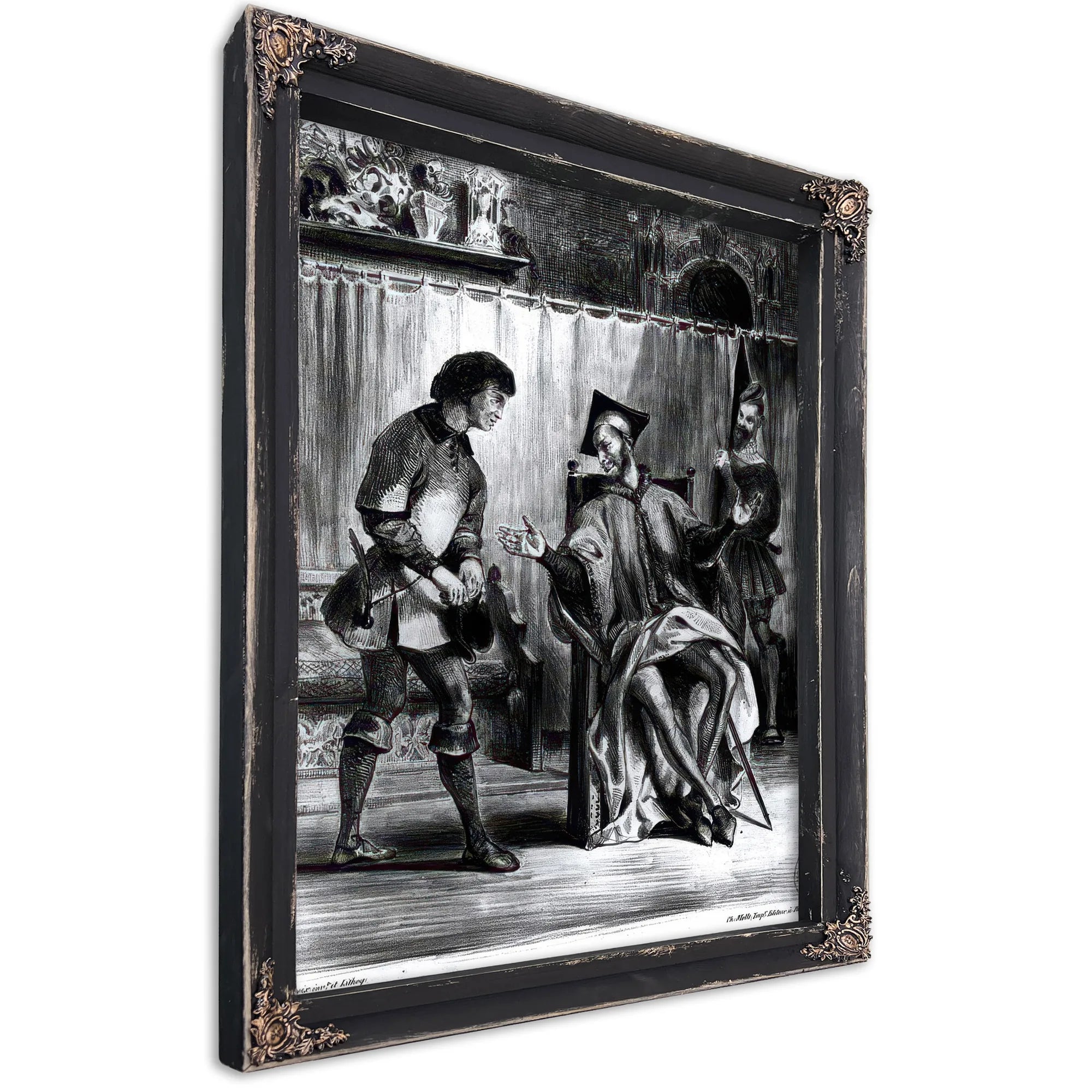 Mephistopheles And The Pupil, From Goethe's Faust By Ferdinand Victor Eugene Delacroix Fine Art Print