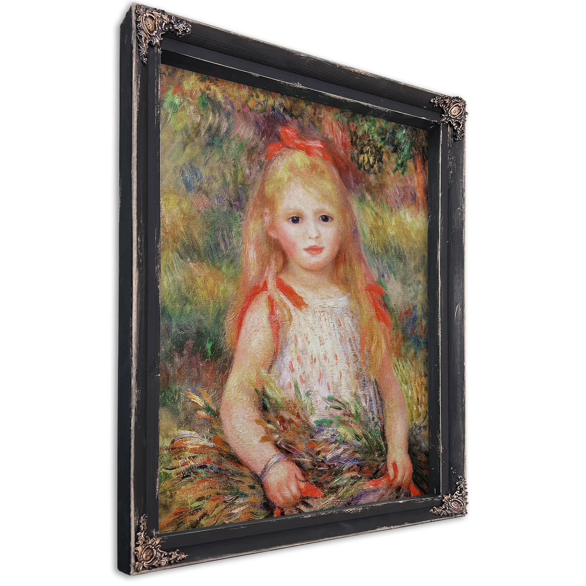 Little Girl Carrying Flowers, Or The Little Gleaner By Pierre Auguste Renoir Fine Art Print