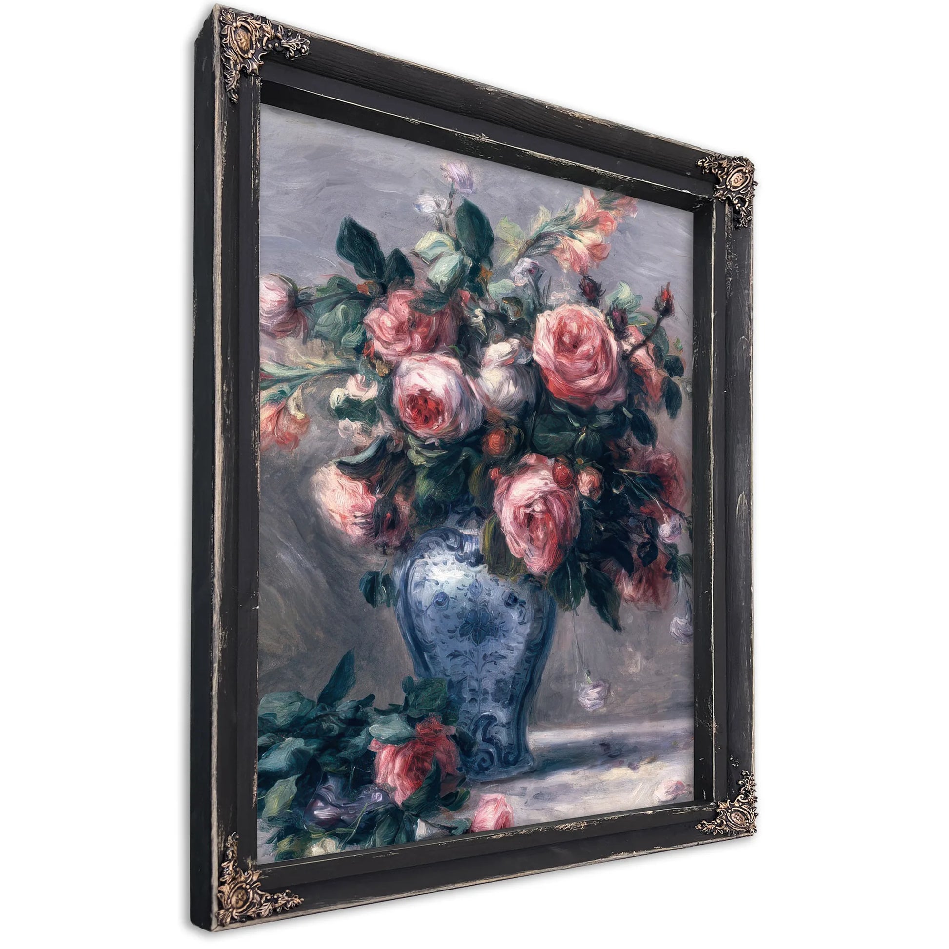 Vase Of Roses By Pierre Auguste Renoir Fine Art Print