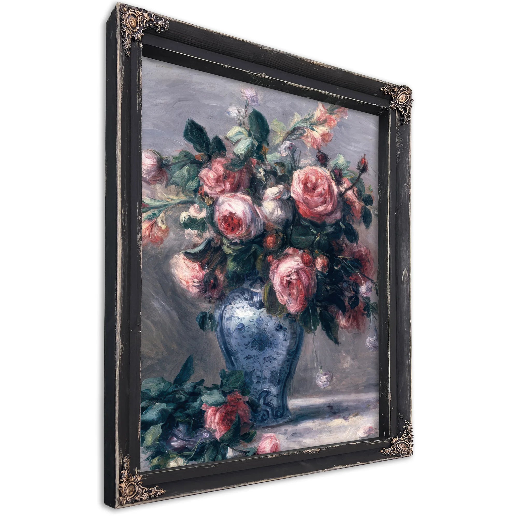 Vase Of Roses By Pierre Auguste Renoir Fine Art Print