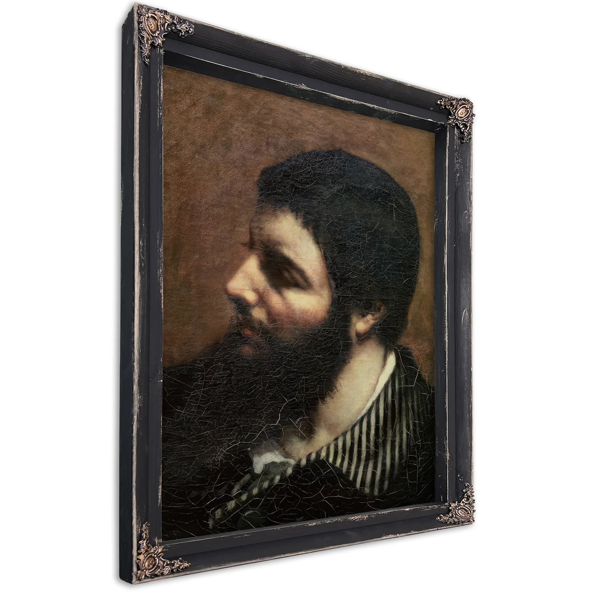 Self Portrait With Striped Collar By Jean Desire Gustave Courbet Fine Art Print