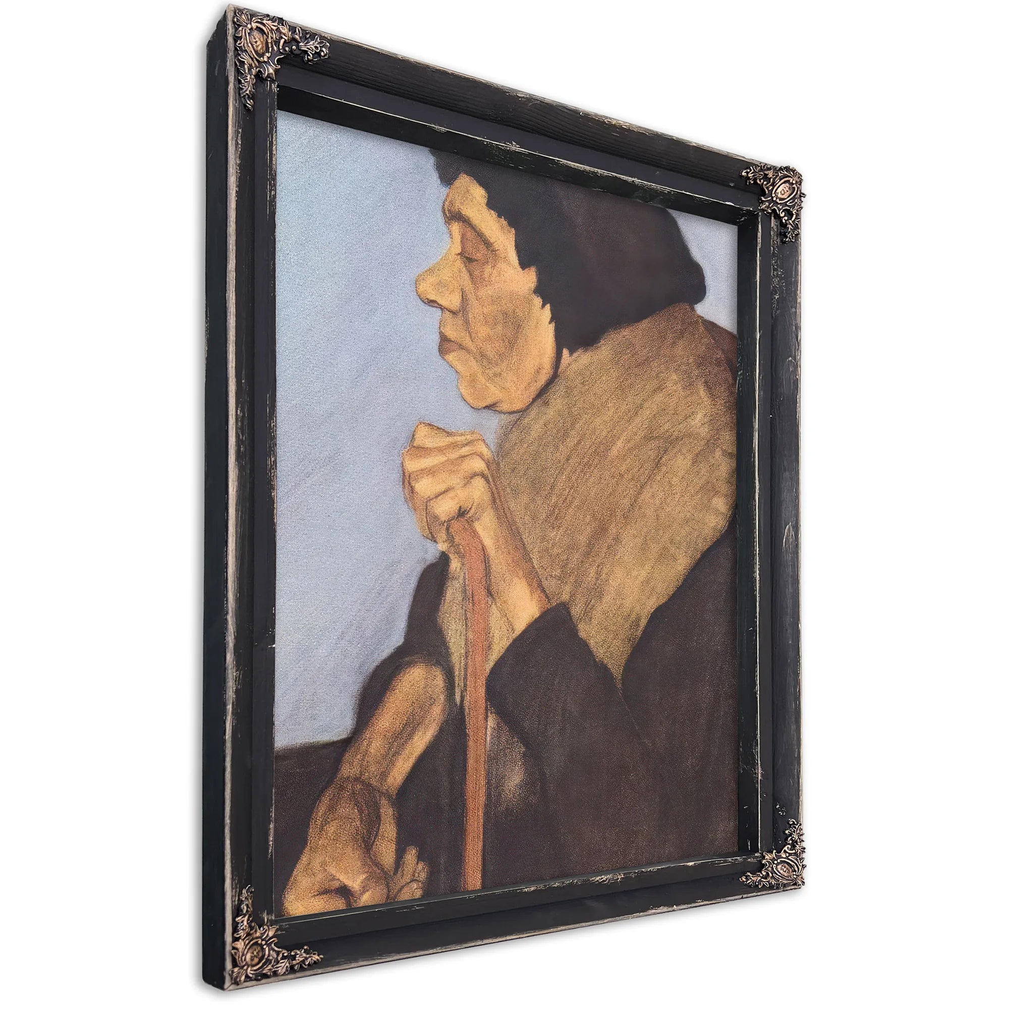 Old Blind Woman Sitting By Paula Modersohn Becker Fine Art Print