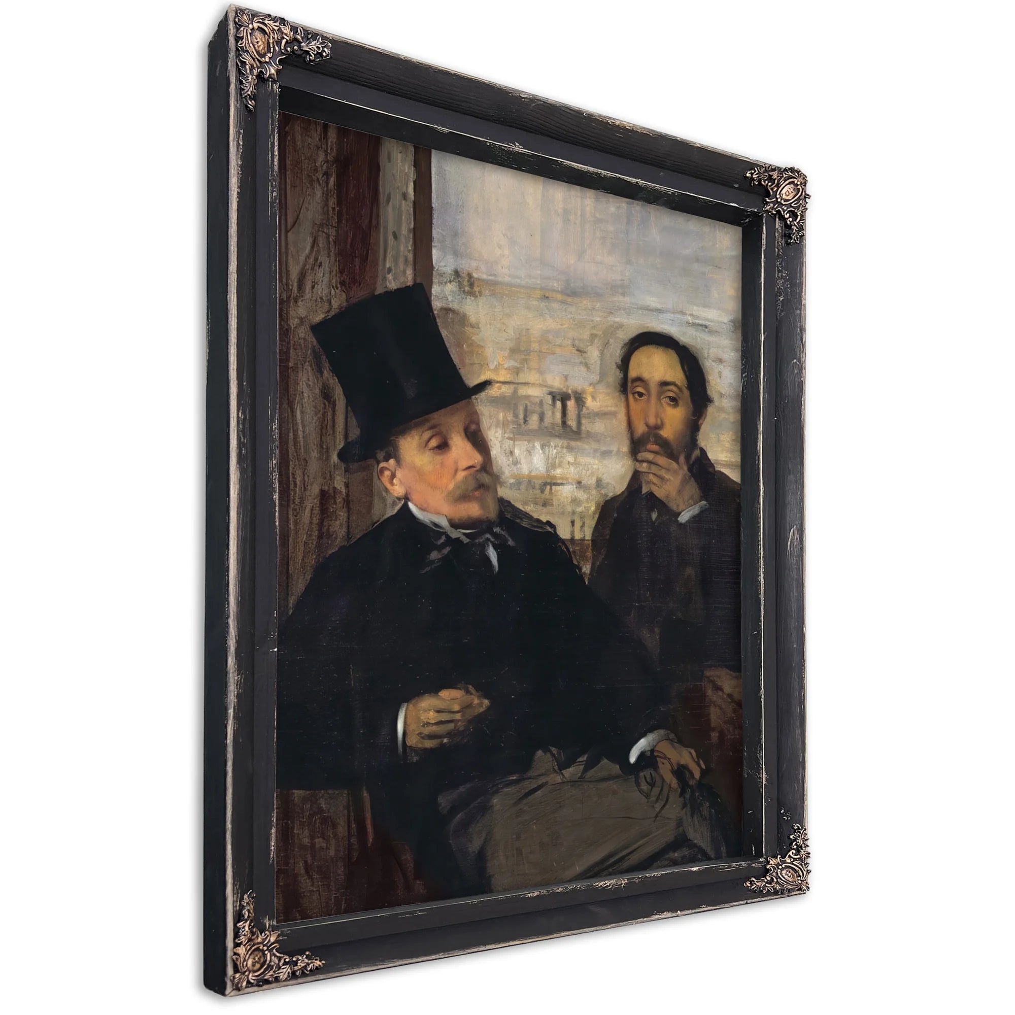 Self Portrait With Evariste De Valernes (1816 96) By Edgar Degas Fine Art Print
