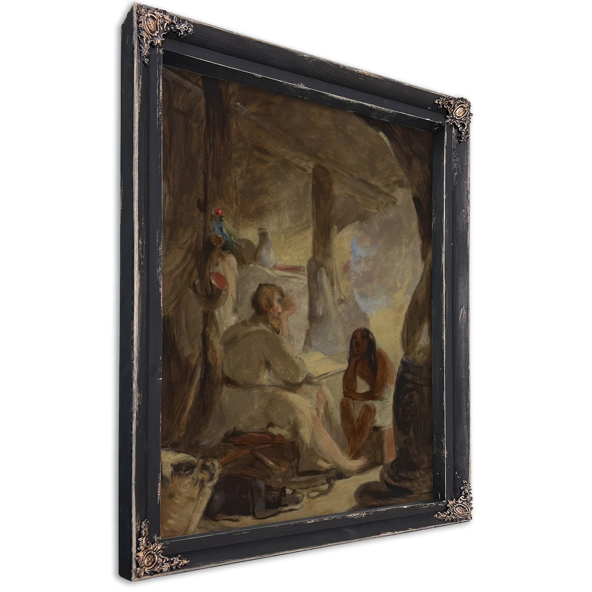 Robinson Crusoe And Friday In The Cave 1 By Thomas Sully Fine Art Print