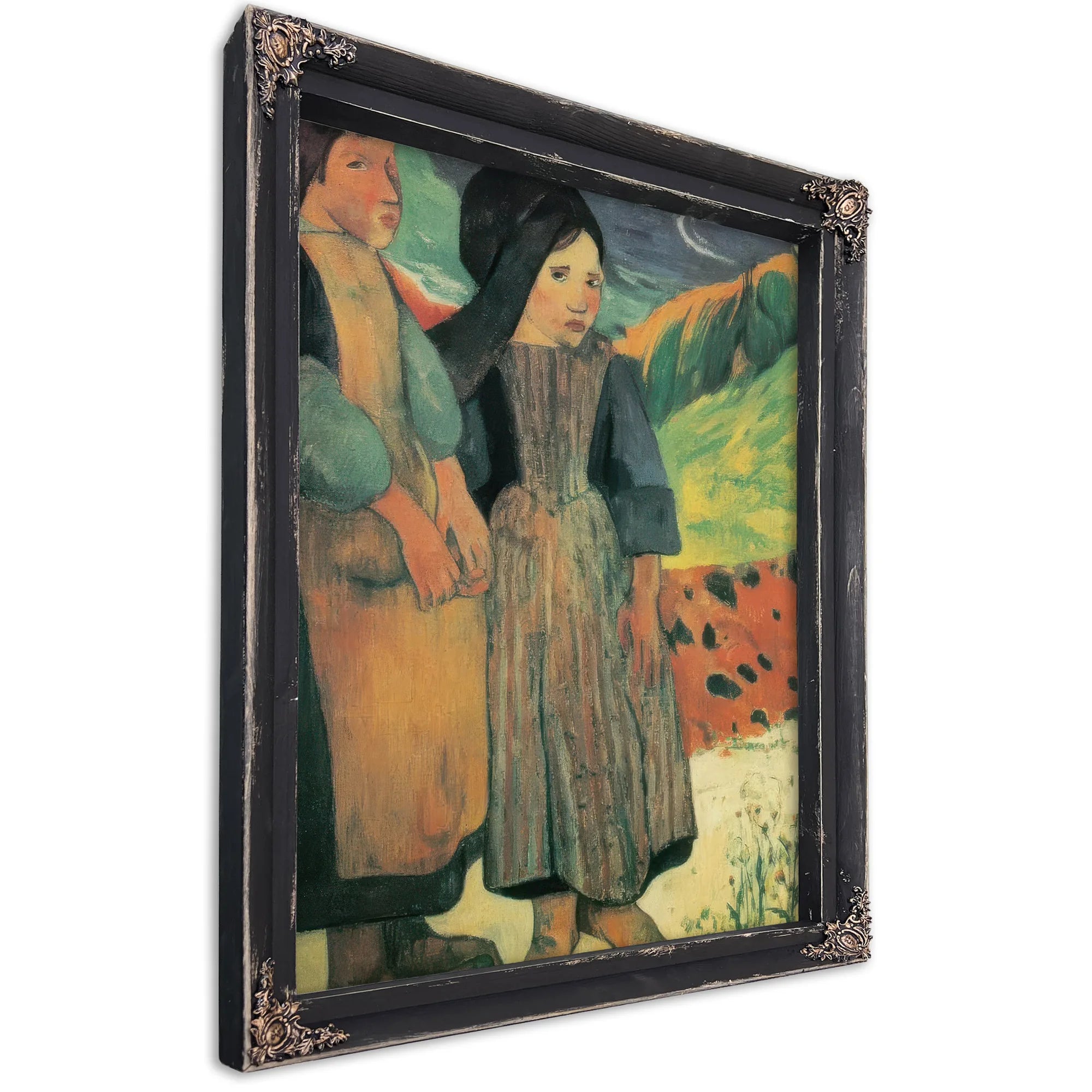 Breton Children On The Seaside By Paul Gauguin Fine Art Print