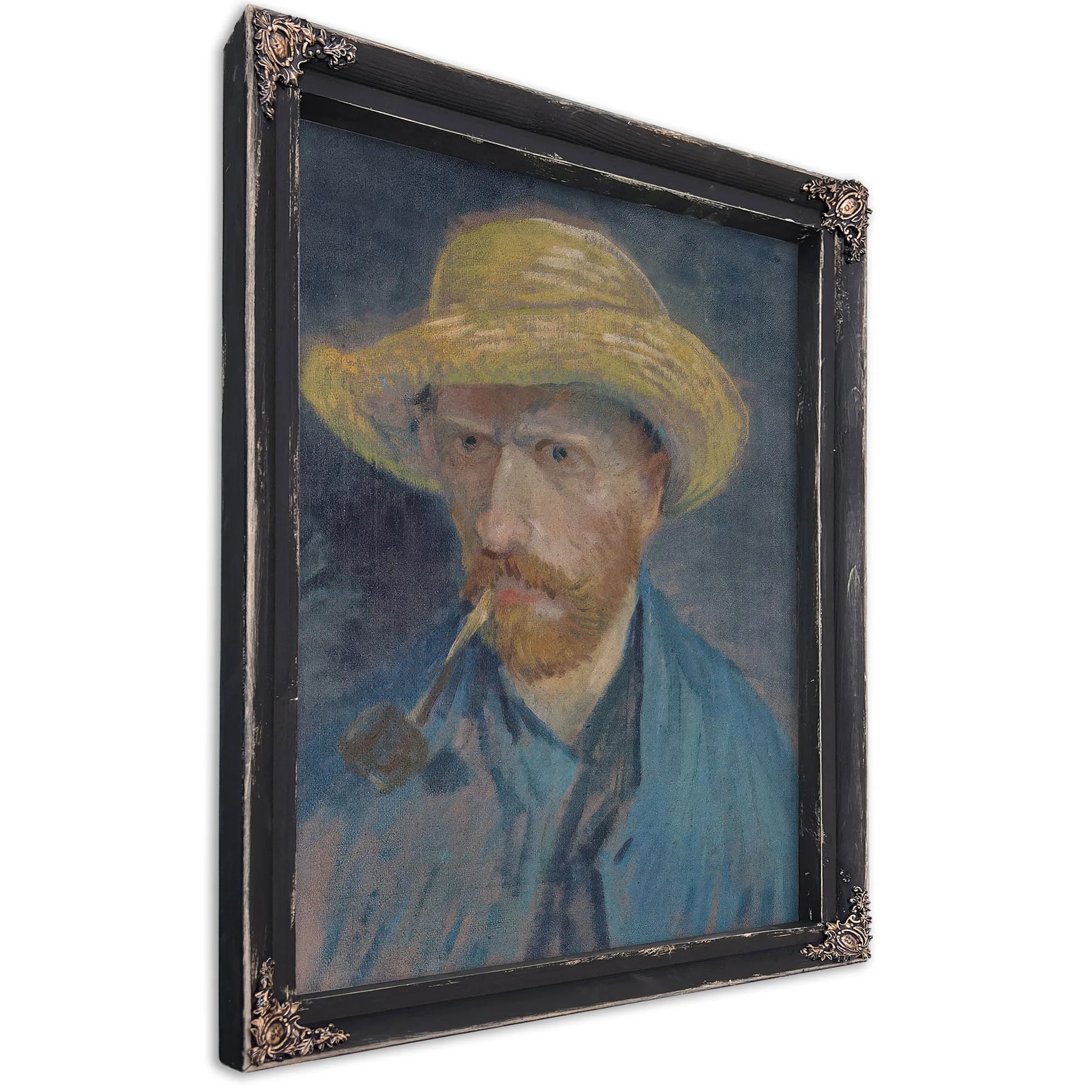 Self Portrait With Straw Hat And Pipe By Vincent Van Gogh Fine Art Print