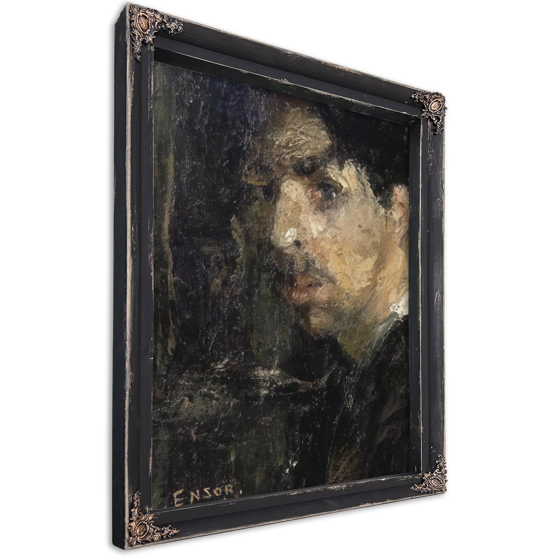 Self Portrait, Called The Big Head By James Ensor Fine Art Print