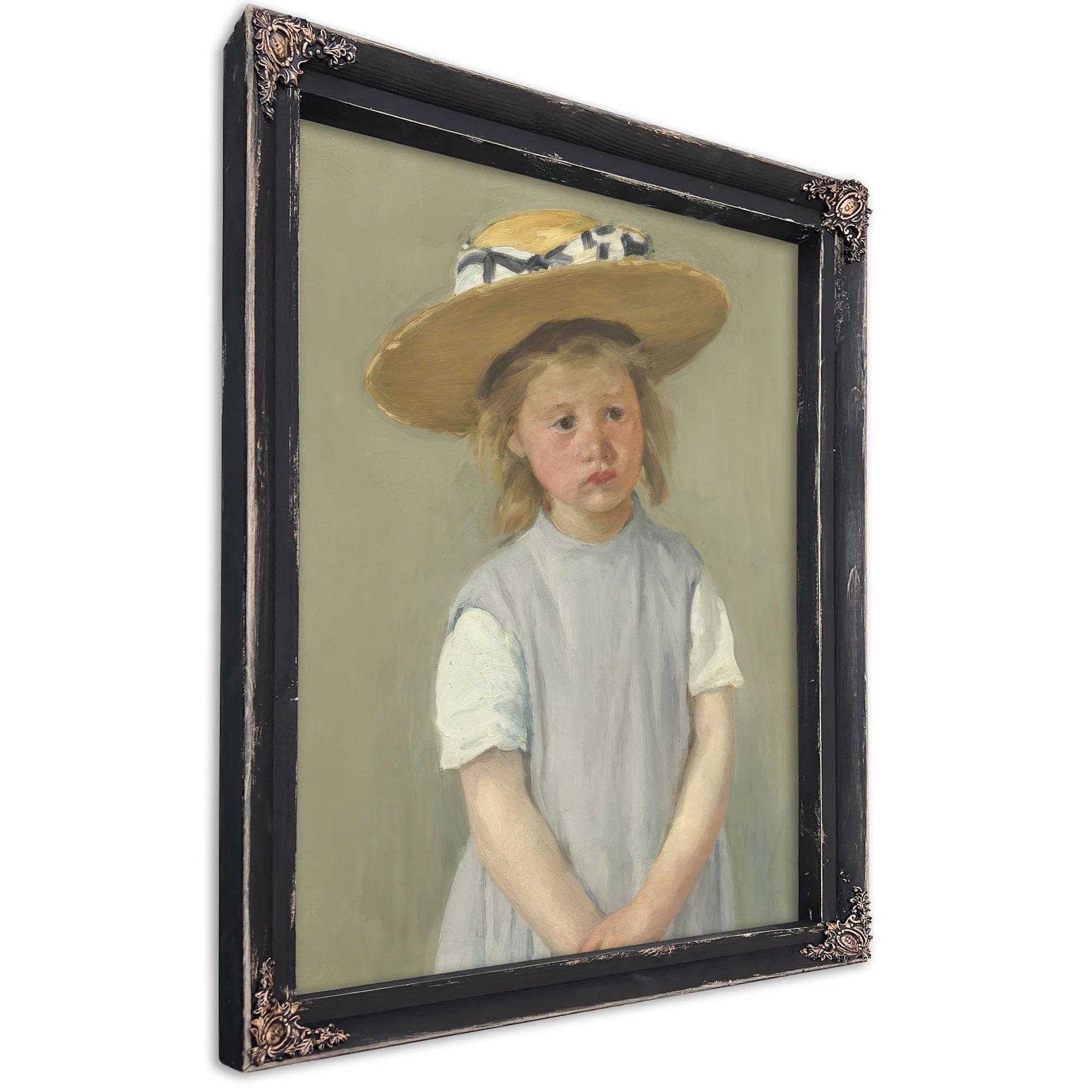 Child In A Straw Hat By Mary Cassatt Fine Art Print